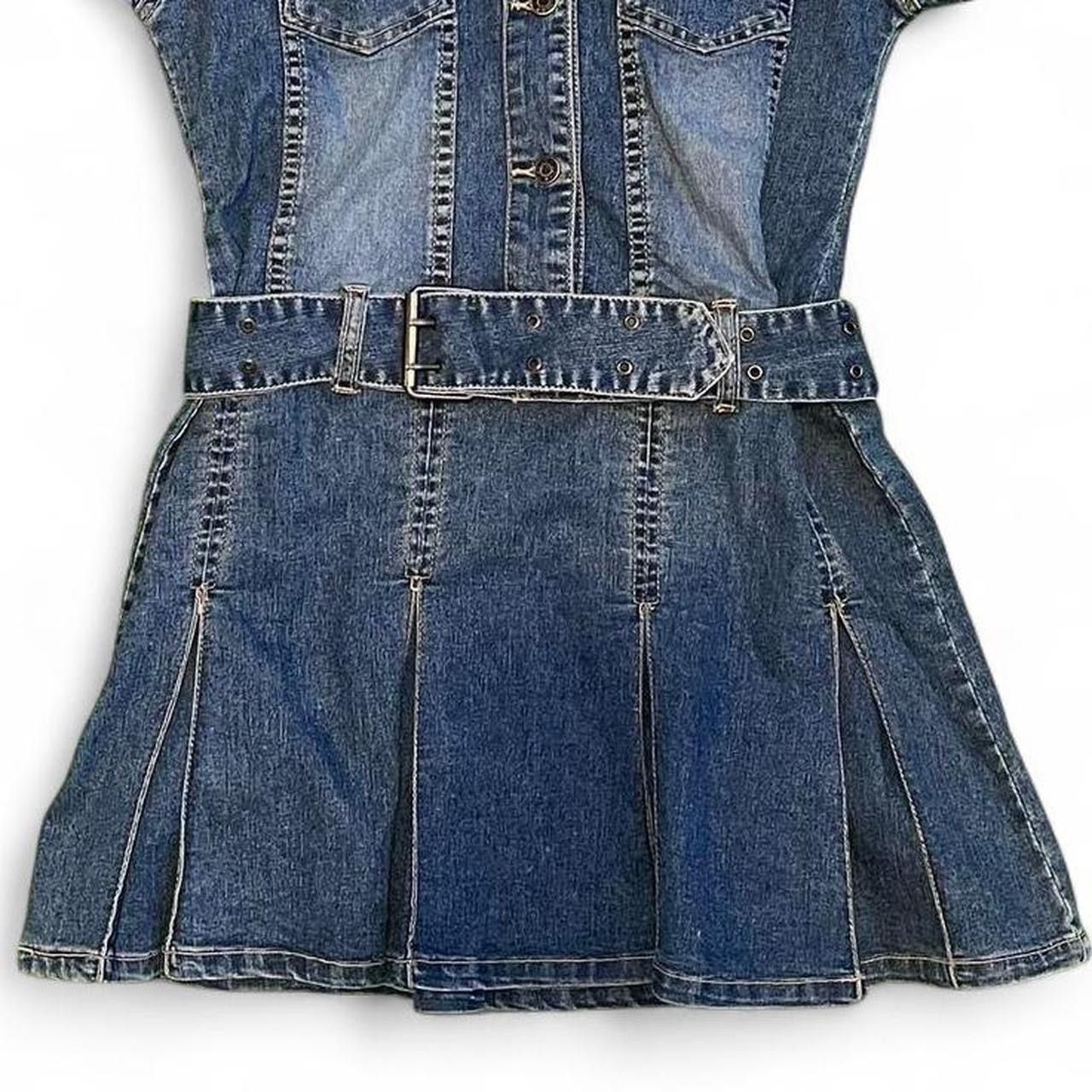 Vintage STAR RIDE TRUE AMERICAN VINTAGE Late 90s denim mini w/belt Size L / US 10 / IT 46 - 3 Thumbnail