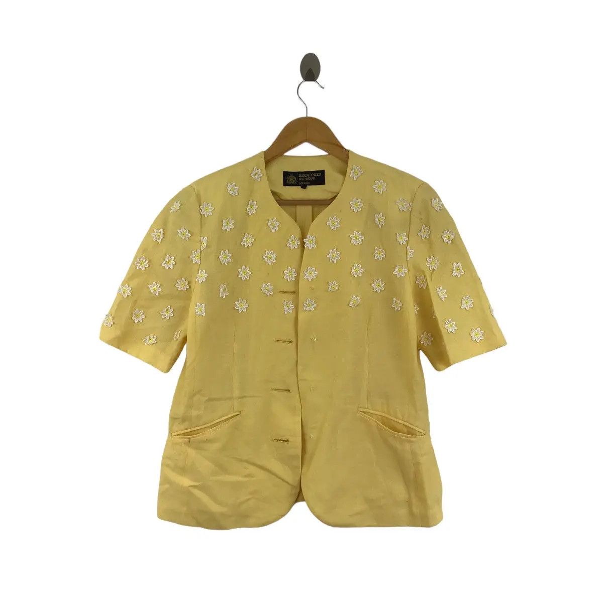 Vintage HARDY AMIES BOUTIQUE London Floral Blouse Shirt Top