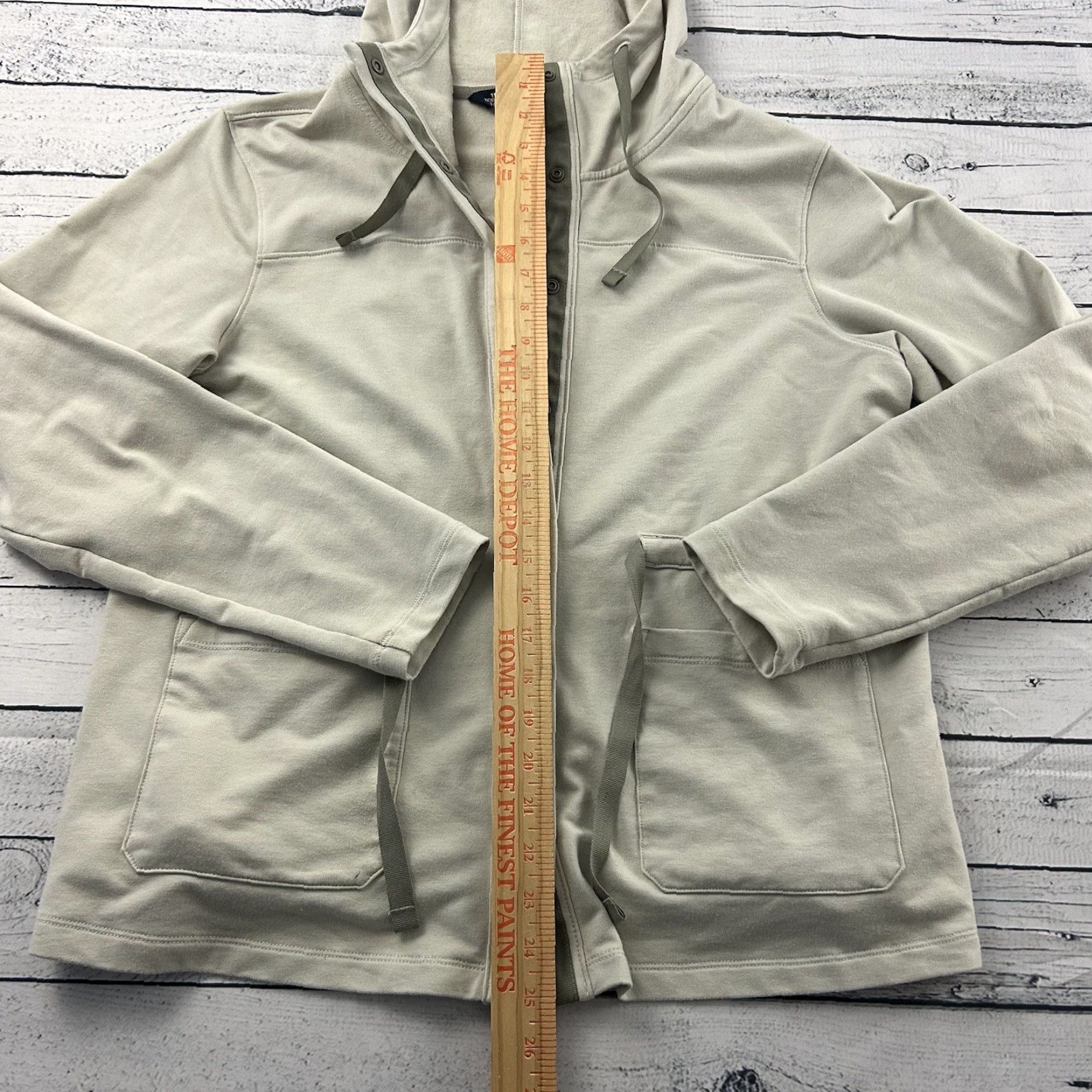 The North Face The North Face Hooded Snap Button Front Sweatshirt Jacket Women's Beige M Size M / US 6-8 / IT 42-44 - 3 Thumbnail