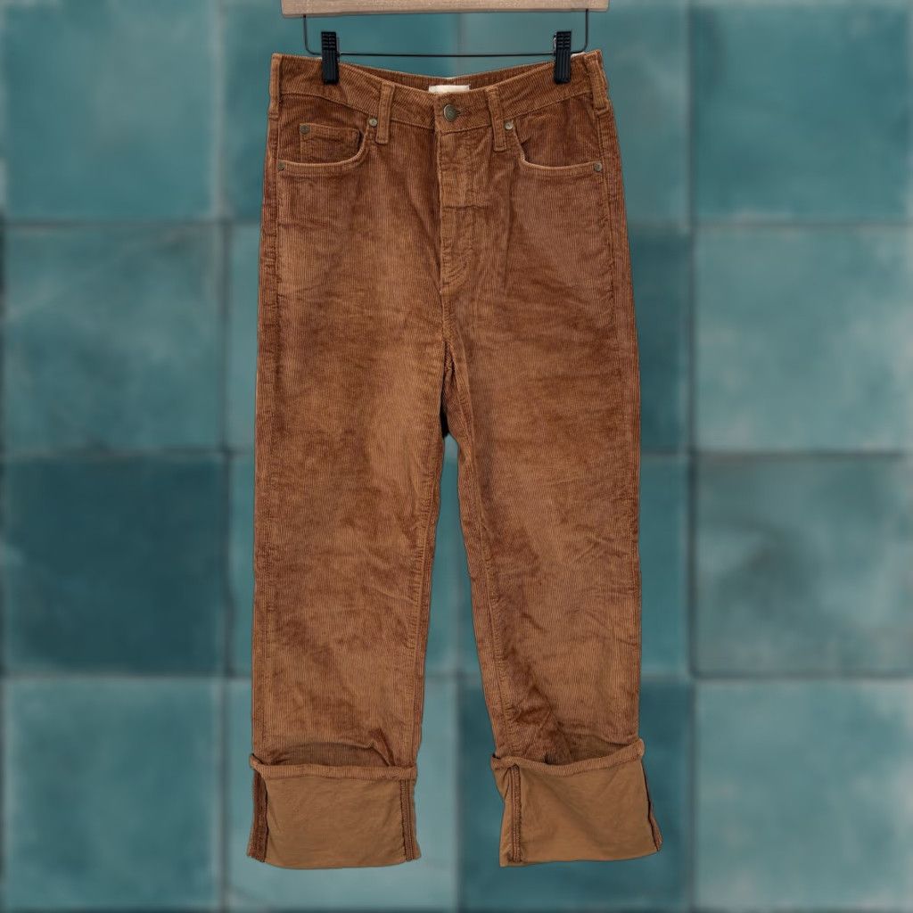 Vintage VINTAGE Pilcro Pants Womens 27 Brown Corduroy High Rise Straight Leg Stretch Crop Boho Size 27" / US 4 / IT 40 - 1 Thumbnail