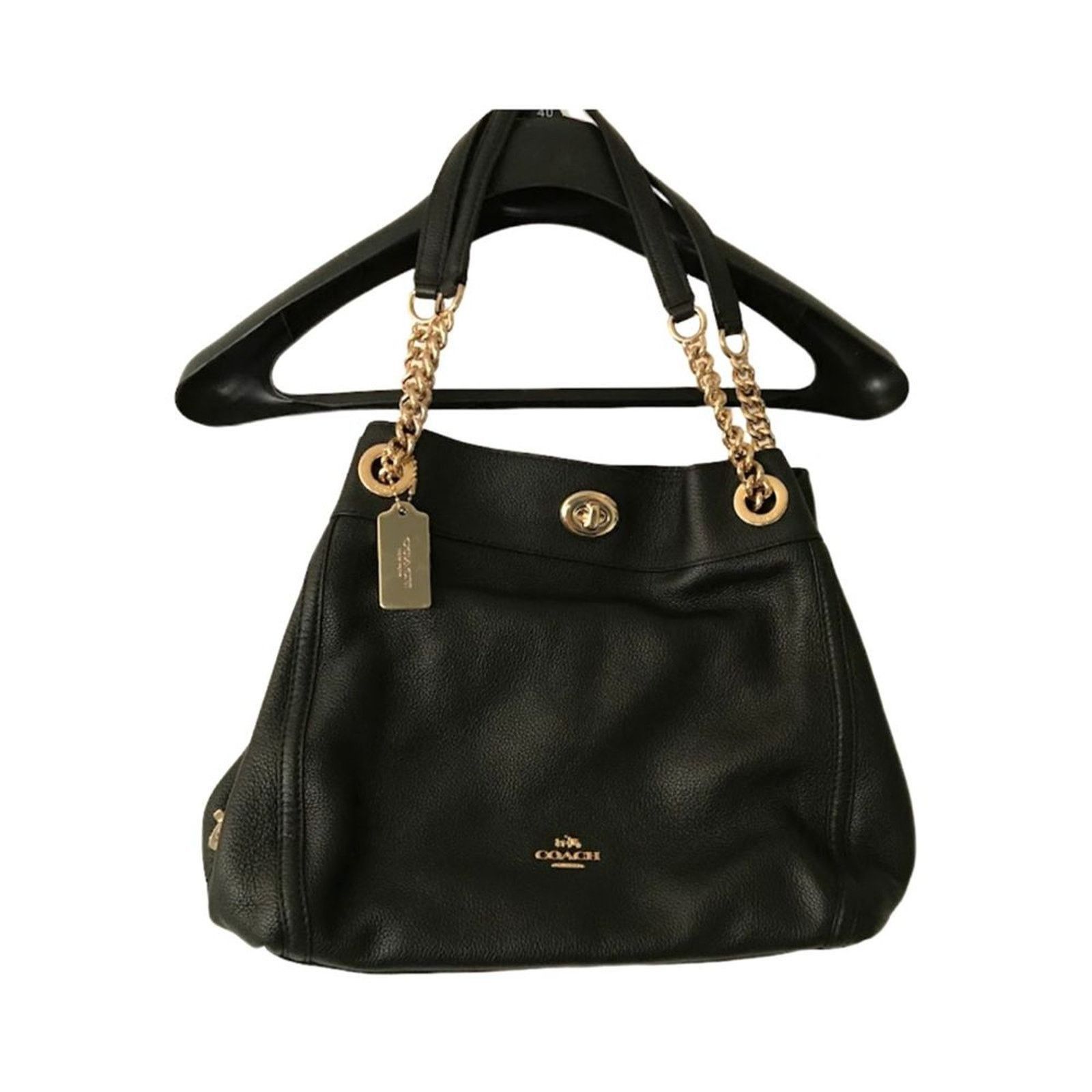 Coach NWOT Coach Turnlock Edie Pebble Leather Shoulder Bag 36855 Size ONE SIZE - 1 Thumbnail