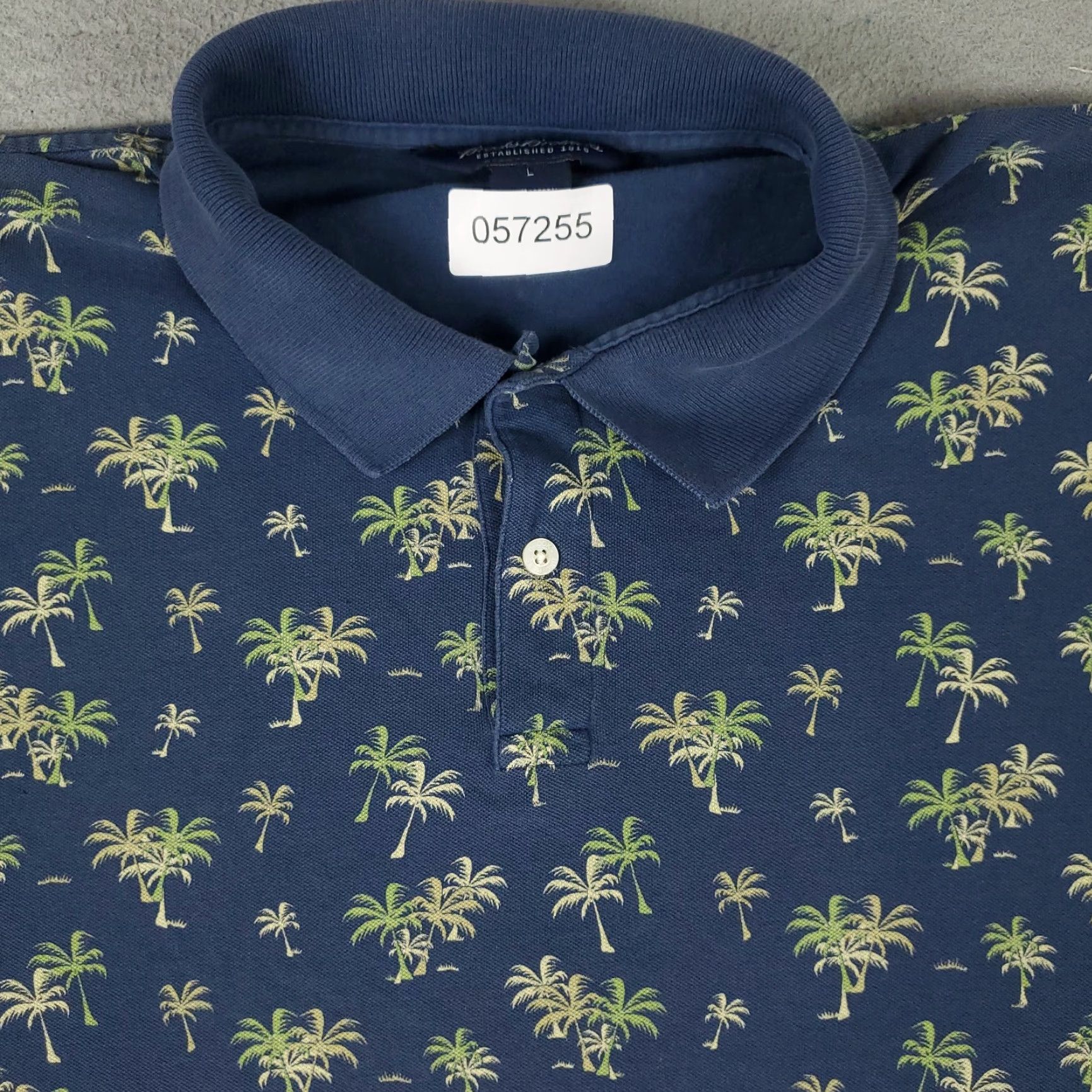 Brooks Brothers VINTAGE Brooks Brothers Polo Shirt Mens Large Blue Palm Tree Print Short Sleeve Adult Large Blue Palm Tree Print Polo Brooks Brothers Mens Shirt Size US L / EU 52-54 / 3 - 2 Thumbnail