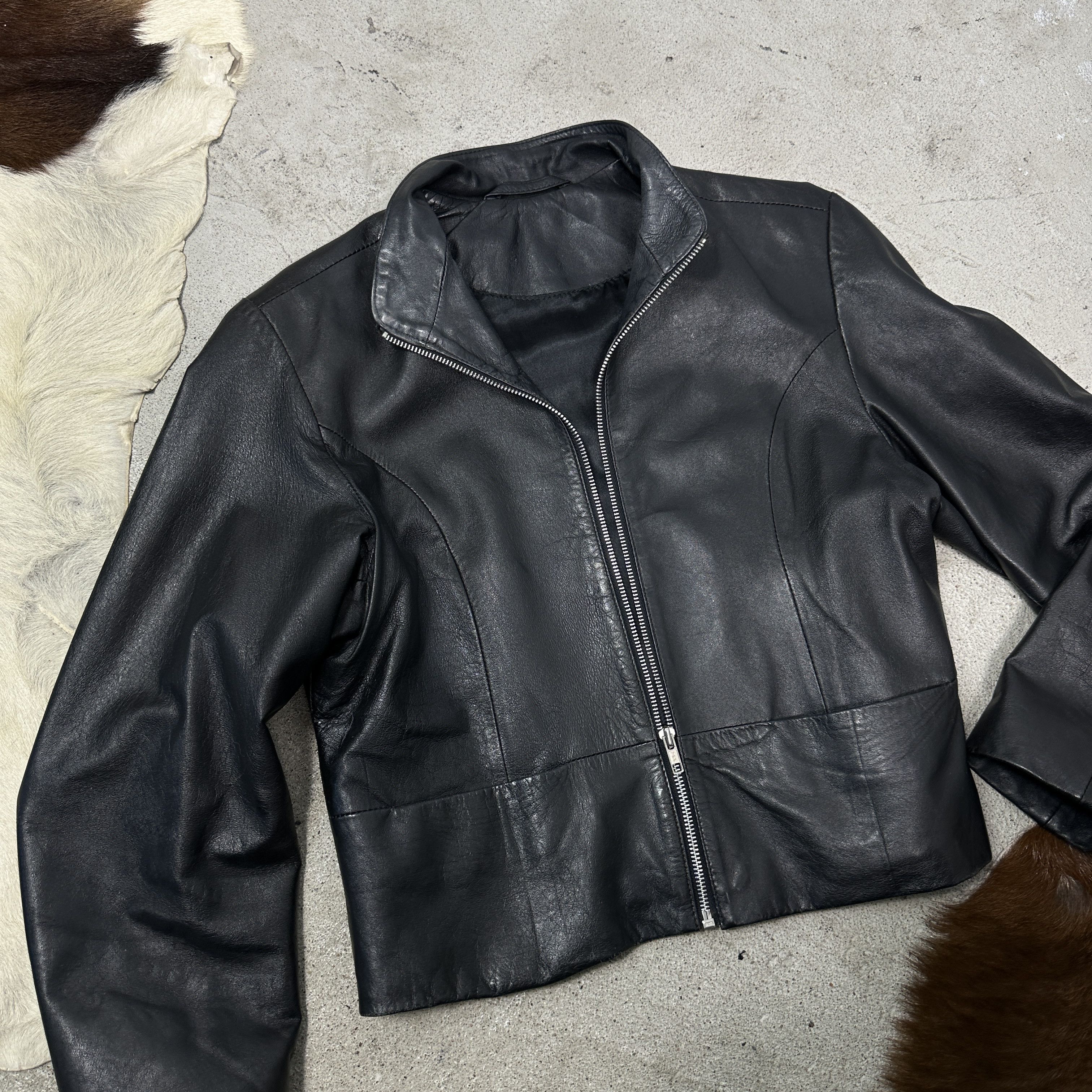 Vintage Vintage Leather Biker Moto Racing Cropped Jacket 00s Size US S / EU 44-46 / 1 - 7 Thumbnail