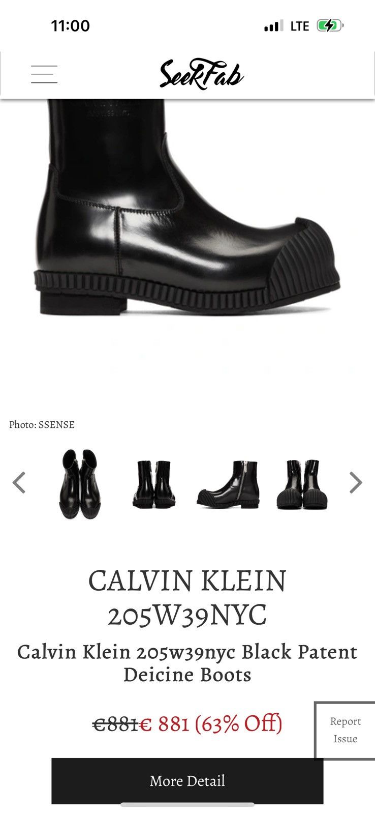 Calvin Klein 205W39NYC × Raf Simons Calvin Klein 205W39NYC Black Patent Deicine Boots Size US 11 / EU 44 - 13 Thumbnail