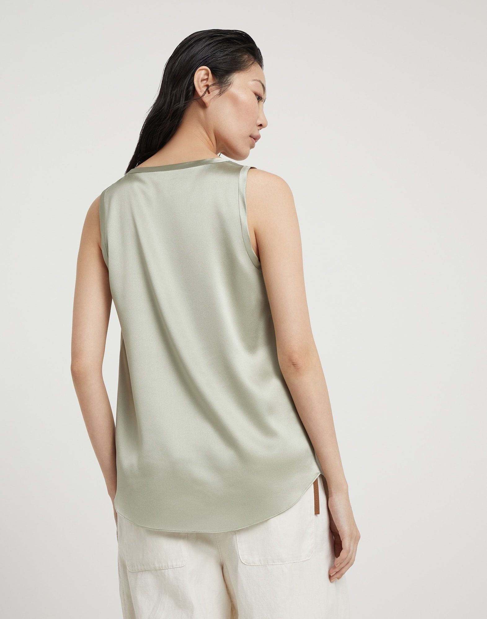 Brunello Cucinelli o1la1rc1a0425 Lady Top in Light Green Size L / US 10 / IT 46 - 2 Thumbnail
