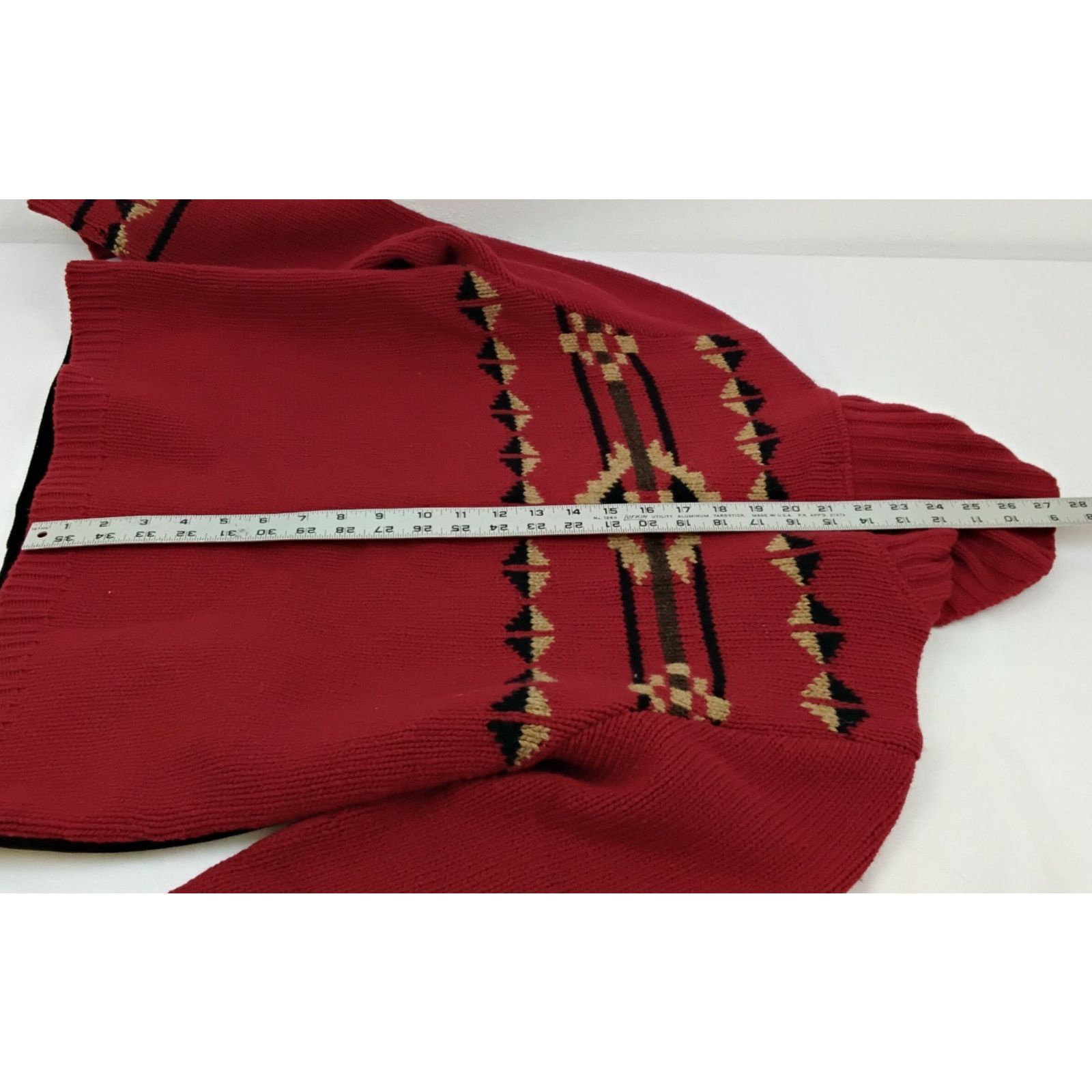 Pendleton Pendleton Lambswool Sweater Women's L Red w/ Black Leather Size L / US 10 / IT 46 - 14 Thumbnail