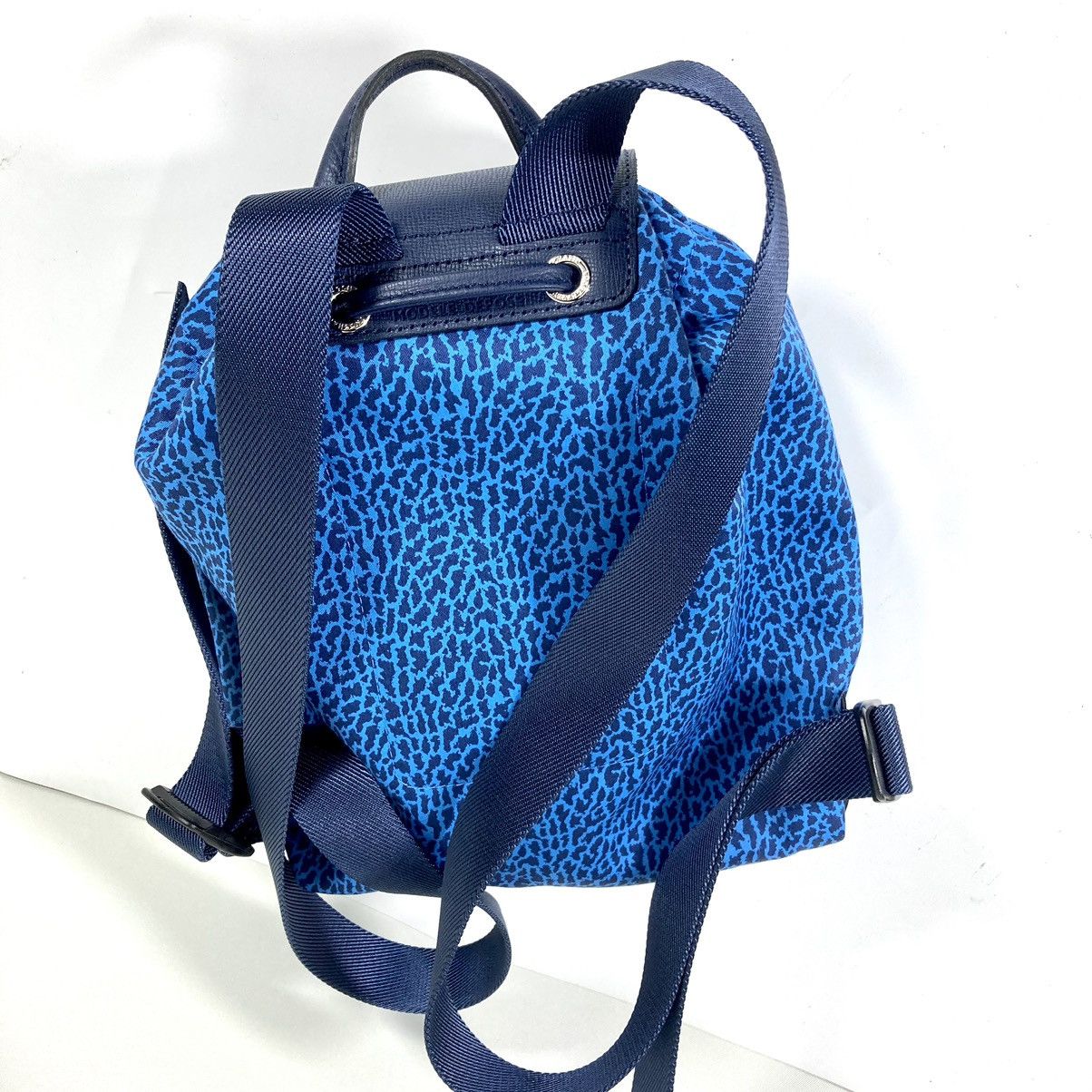Longchamp Le Pliage Panther Backpack Blue Nylon Leather