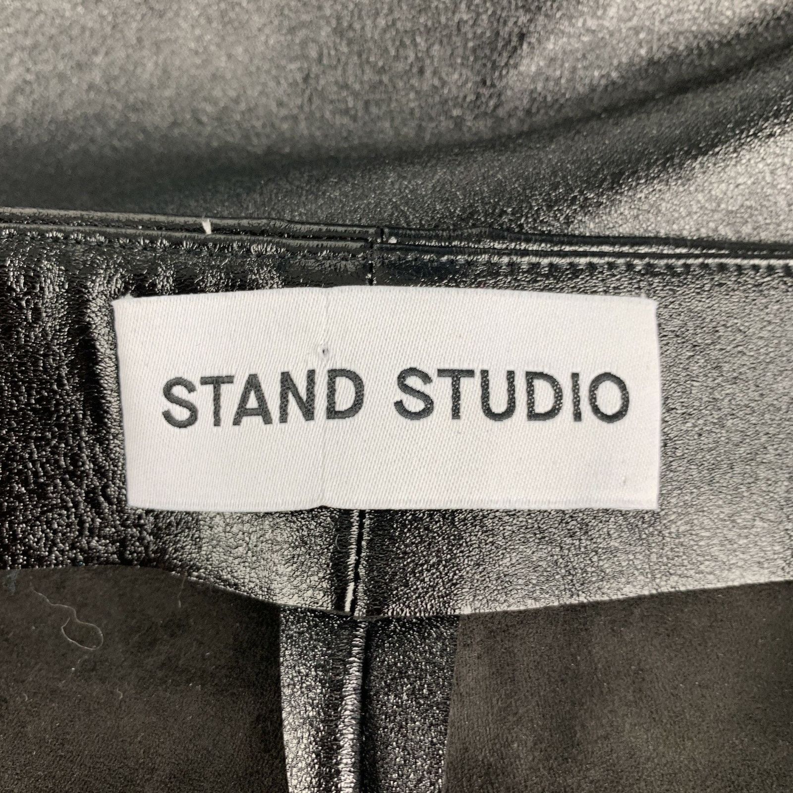 STAND STUDIO STAND STUDIO Tabitha Black Faux Leather Ankle Zips Leggings Size 27" / US 4 / IT 40 - 3 Thumbnail