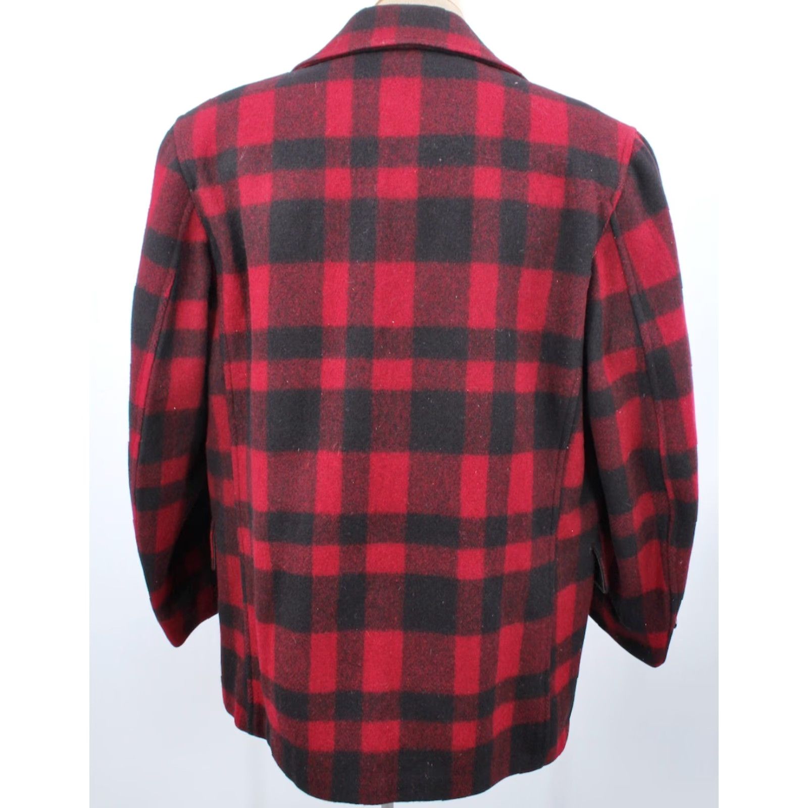 Vintage Vtg 50s Men's Wool Red Plaid Deacon Brothers Sport Jacket / Blazer Sz M 1950s Size 40R - 2 Thumbnail