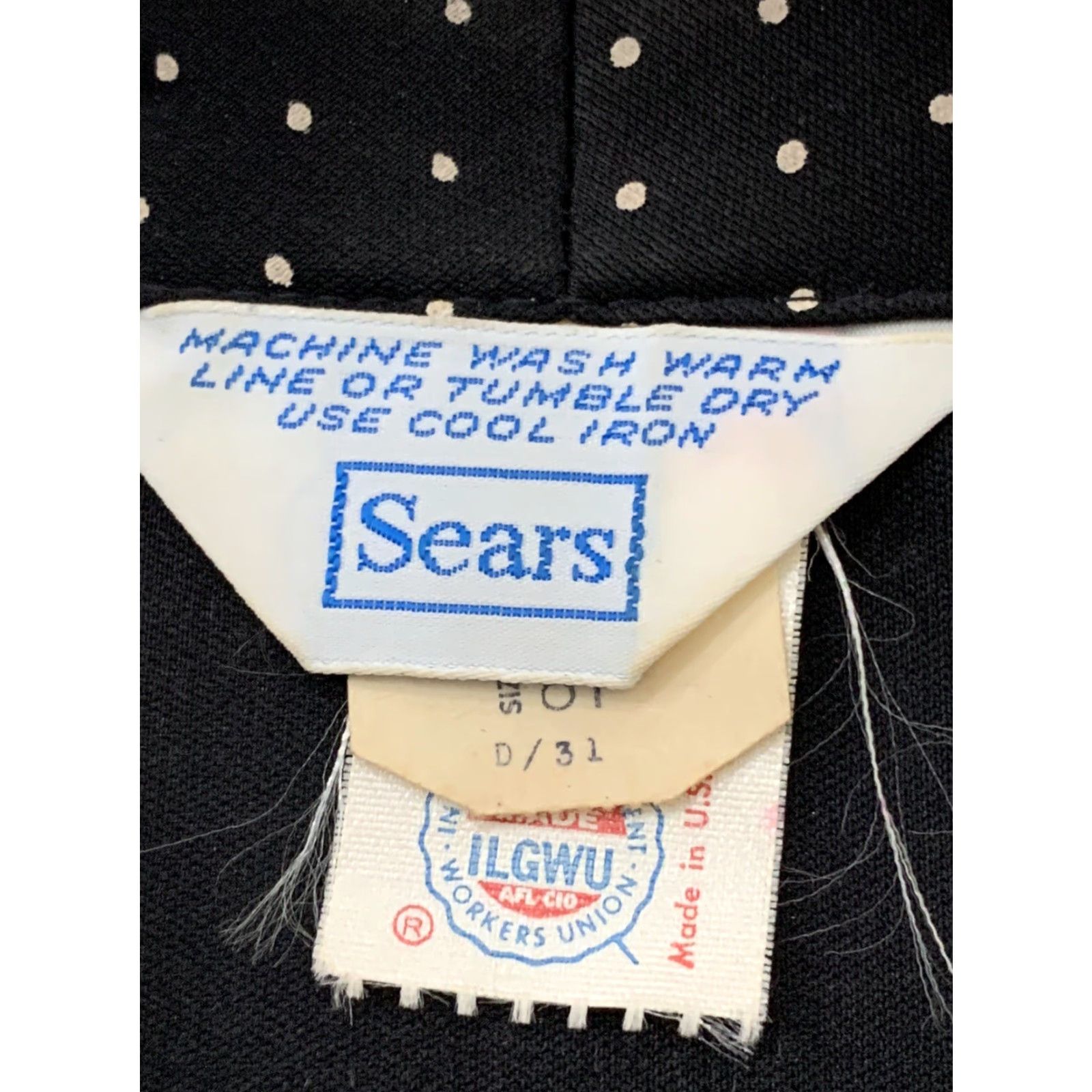 Sears VINTAGE Sears Peplum Dress 8P Petites Polka Dot Black White Rockabilly 1960s Womens Size M / US 6-8 / IT 42-44 - 6 Thumbnail