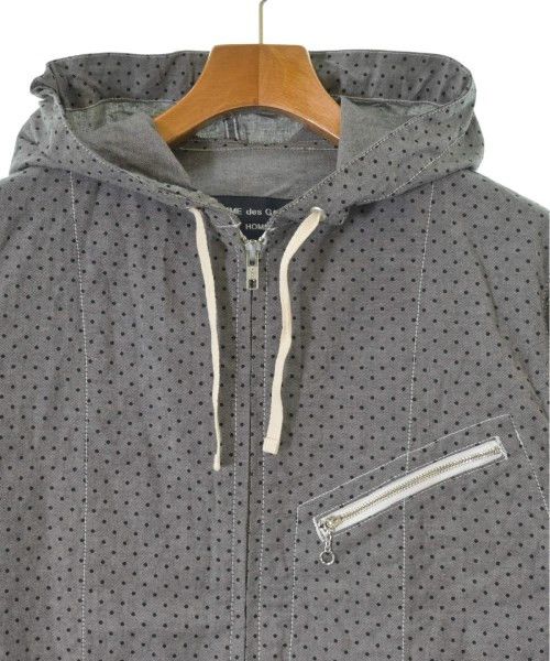 Comme des Garcons Homme Jacket Blouson Dots Hooded Zip Up Cotton Gray x Black Size US XS / EU 42 / 0 - 4 Thumbnail