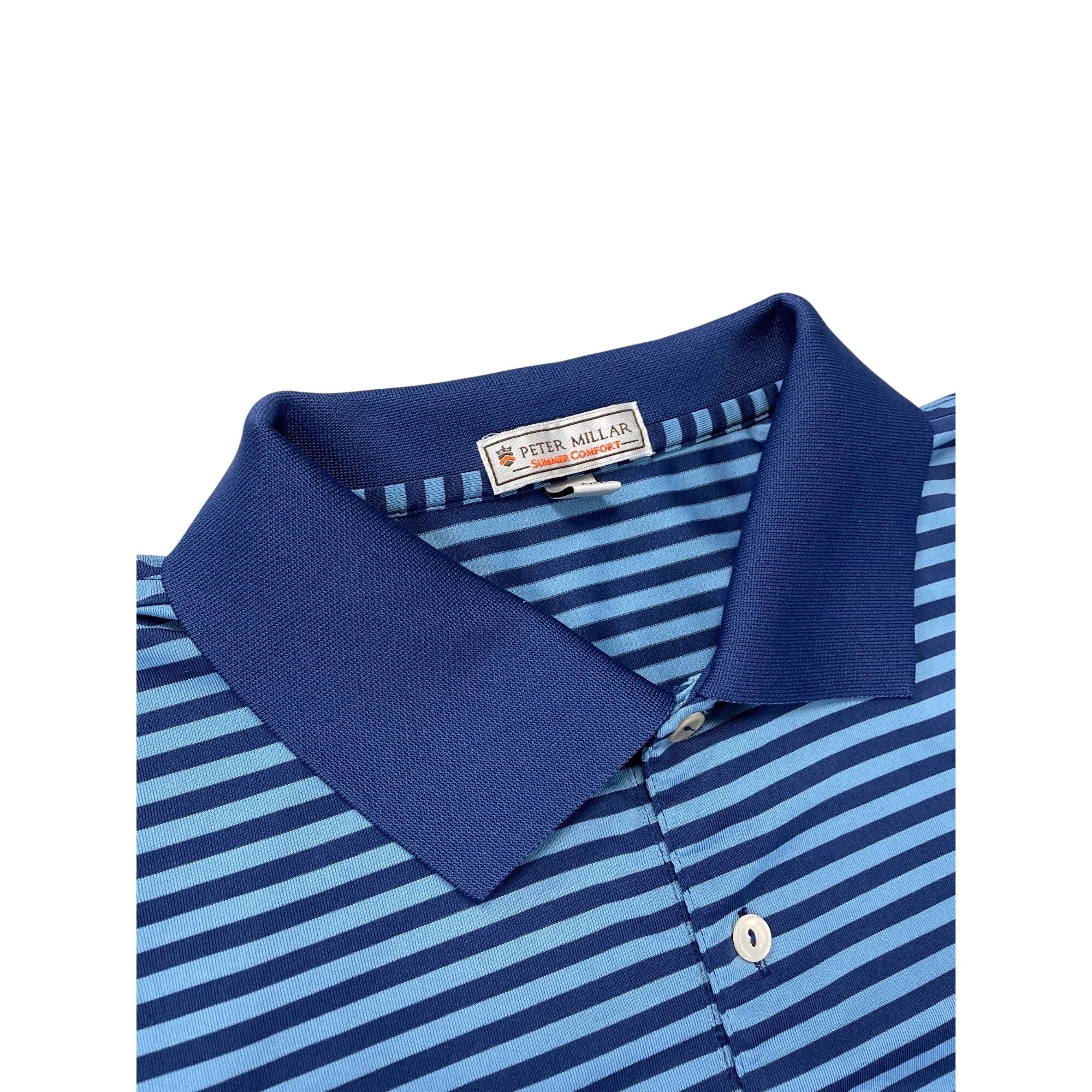 Peter Millar Peter Millar Summer Comfort mens blue striped polo shirt sz Size US XL / EU 56 / 4 - 5 Thumbnail