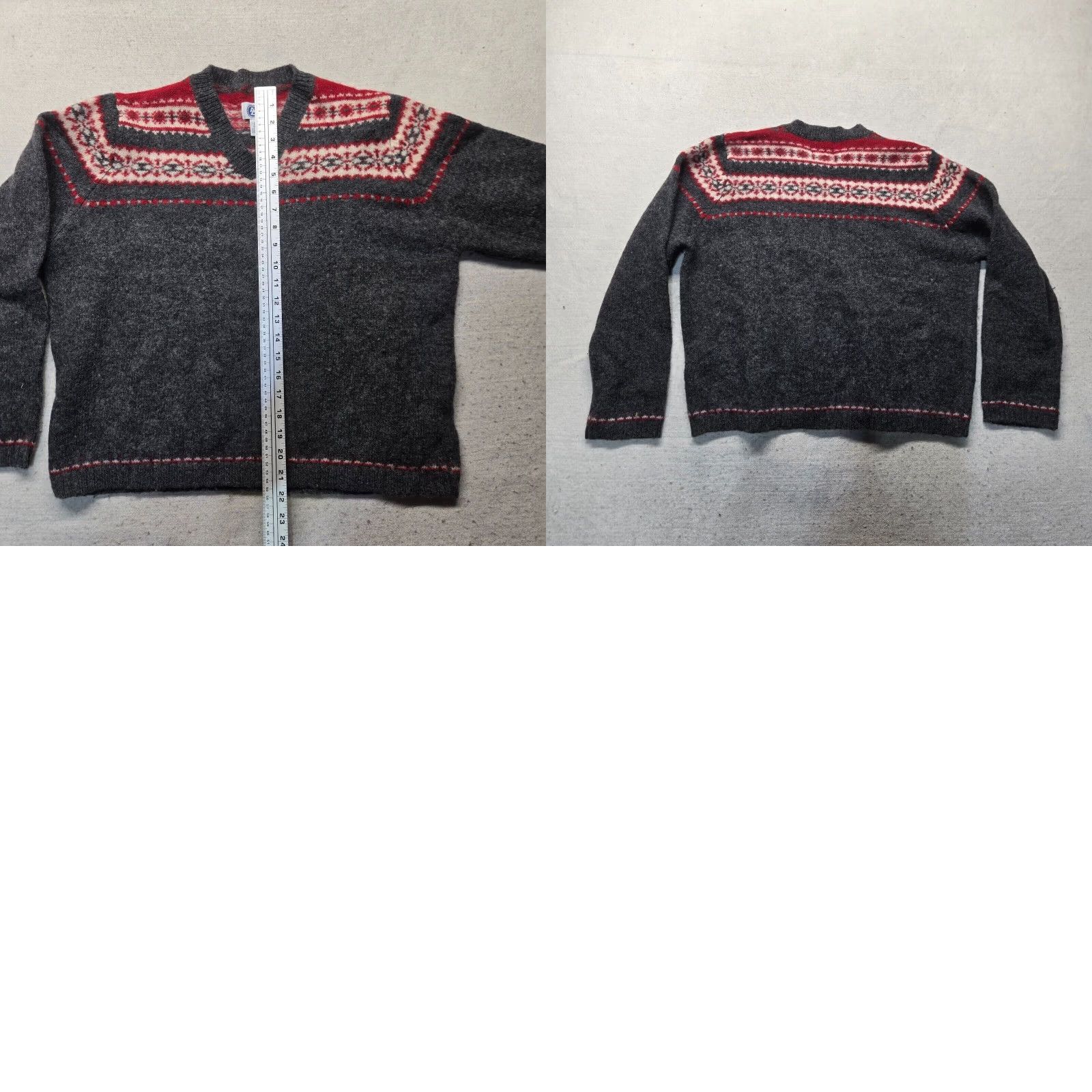 Vintage Arizona Jean Company 100% Wool Gray Pullover Women's Large Sweater Size L / US 10 / IT 46 - 8 Thumbnail