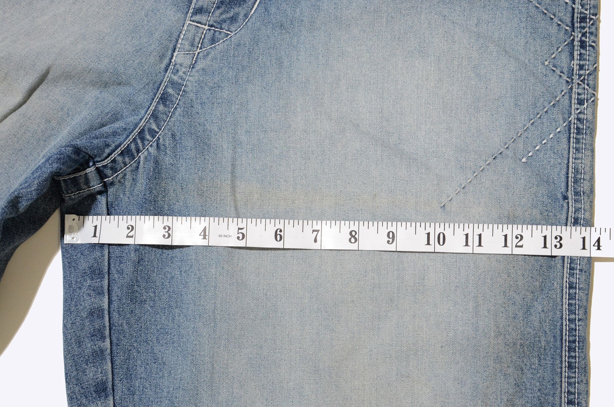Phat Farm [Color Defects] PF Jorts Denim Shorts 90s Hiphop Streetwear Size US 30 / EU 46 - 14 Thumbnail