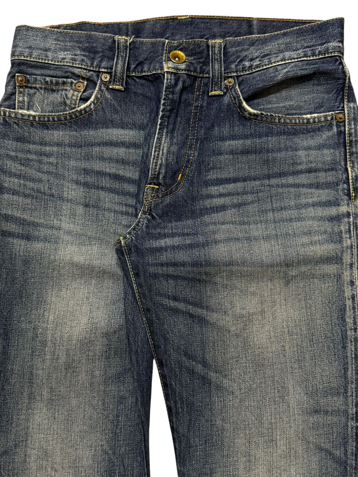 Uniqlo Vintage Y2K Japanese Uniqlo Blue Faded Wash Distress Loose Size US 29 - 3 Thumbnail