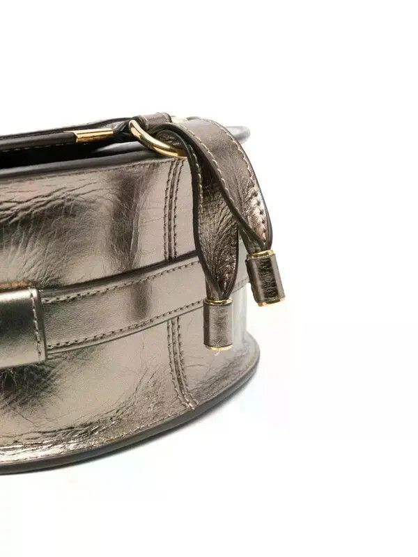 Chloe o1loc1c11125 Size: OS / Marcie Small Saddle Bag Shiny Grey Size ONE SIZE - 4 Thumbnail