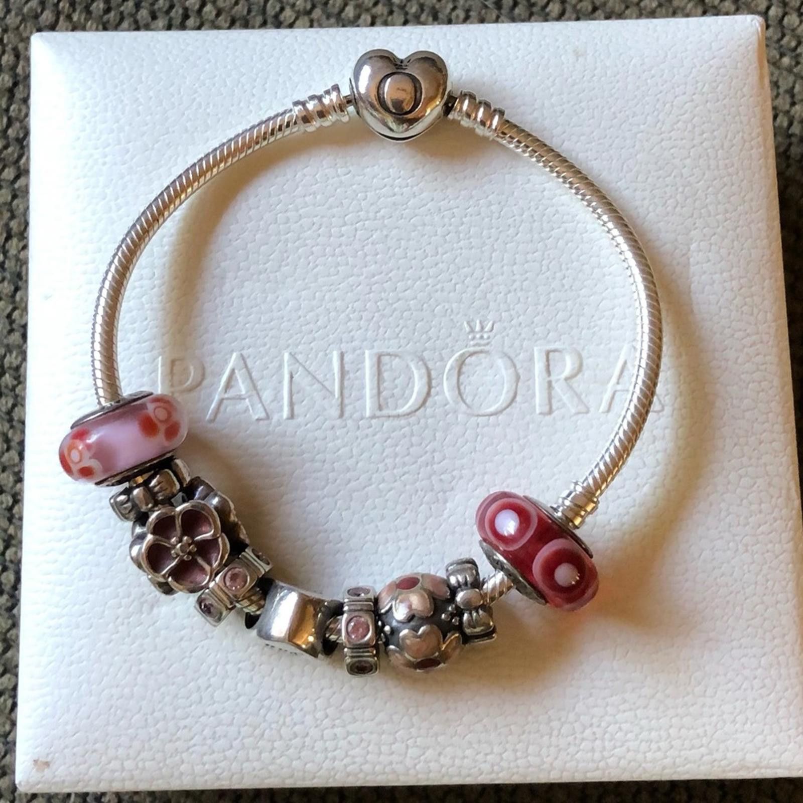 pandora Authentic Pandora Bracelet with 9 Pandora Charms Size ONE SIZE - 3 Thumbnail