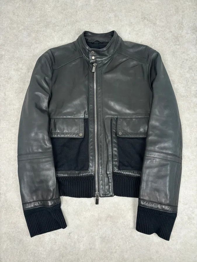Dirk Bikkembergs AW2008 Dirk Bikkembergs Black Leather Contrast Block Jacket Size US M / EU 48-50 / 2 - 1 Thumbnail
