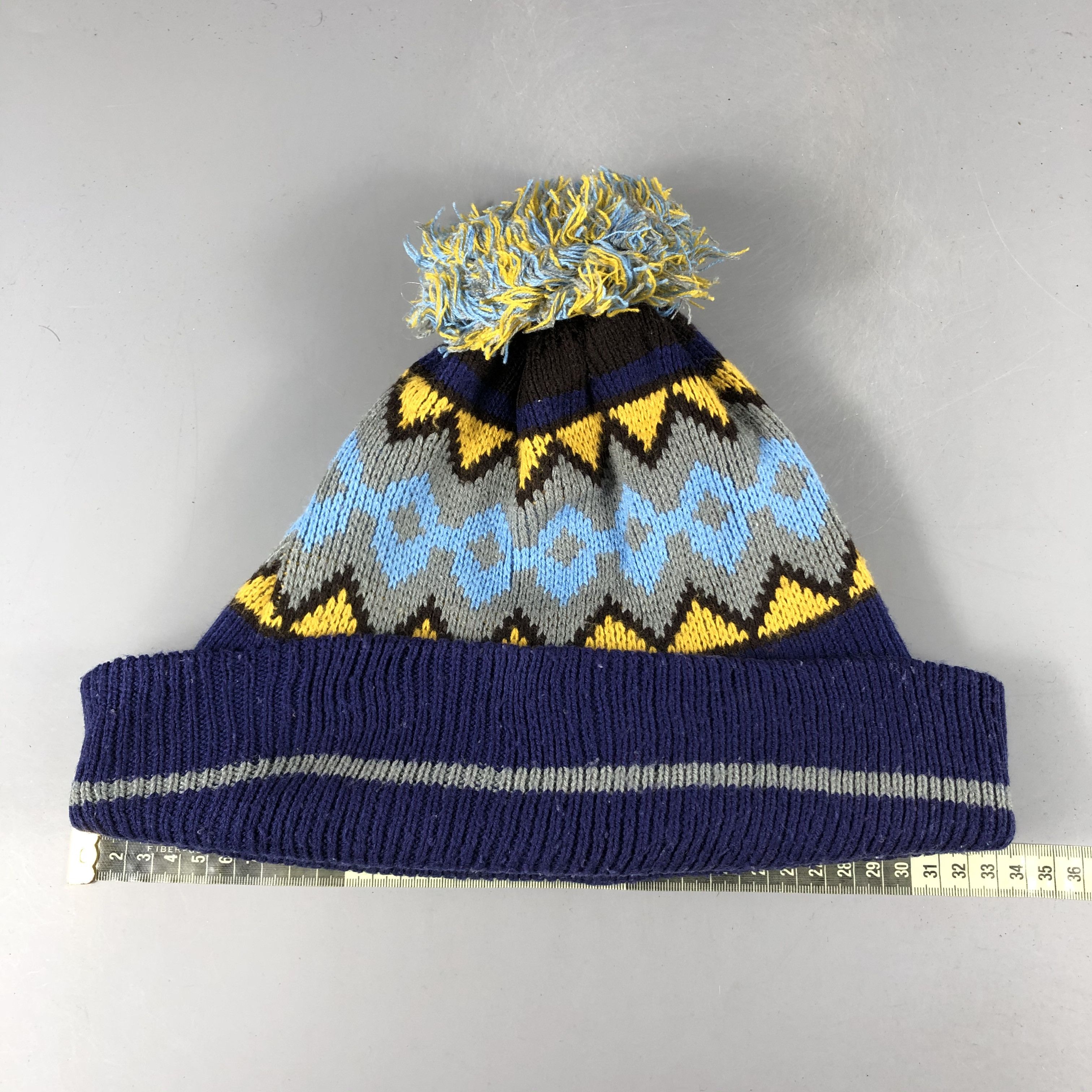 Japanese Brand × Vintage Japanese Brand Fair Isle Beanie Snow Hat Snow Cap -D1201 Size ONE SIZE - 4 Thumbnail