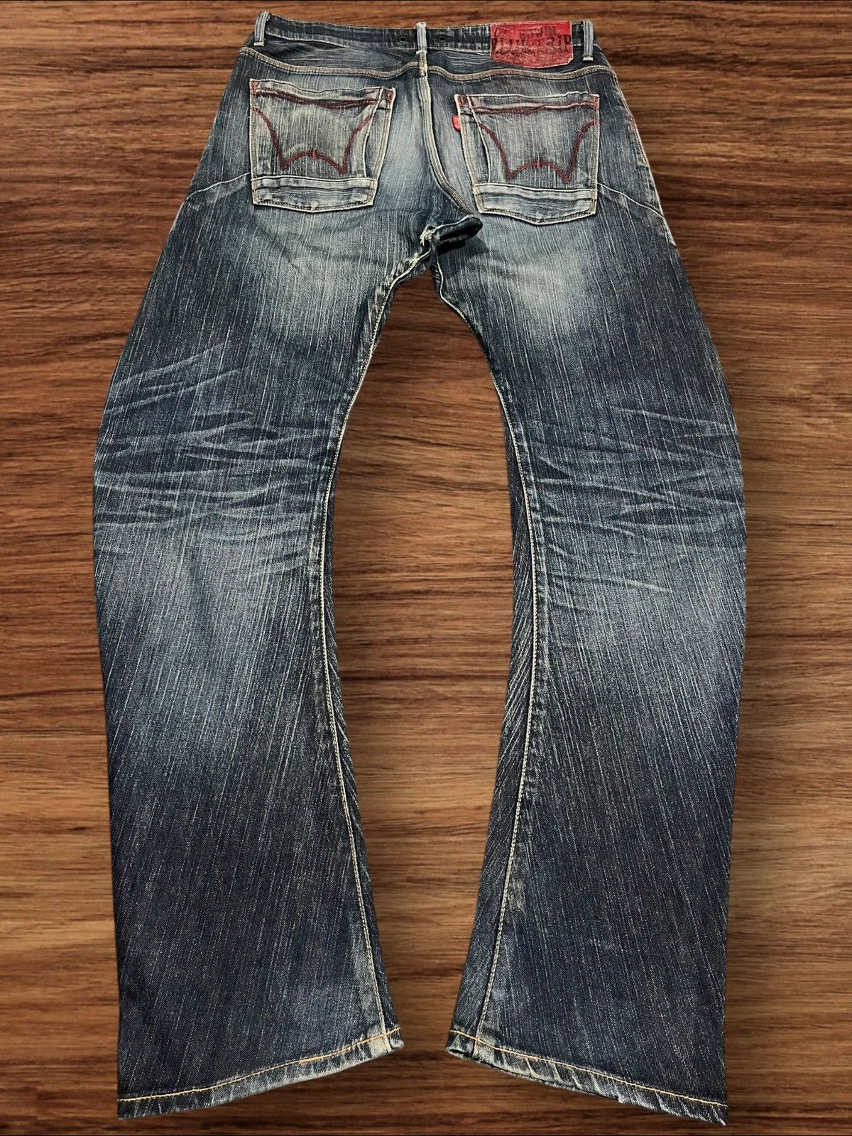 Edwin Japanese Brand Edwin Blue Trip Distressed Curve Faded Jeans Size US 32 / EU 48 - 2 Thumbnail