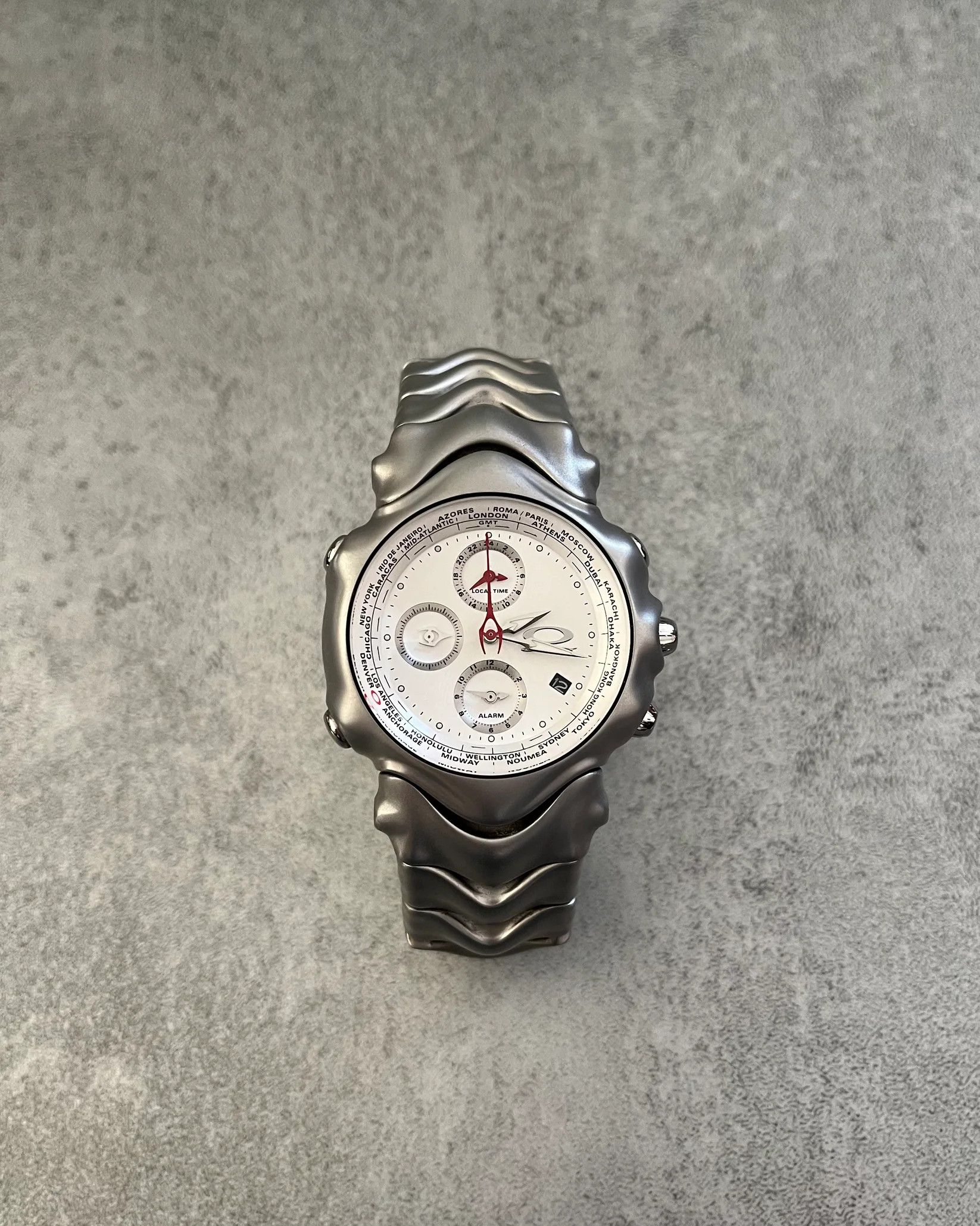 image of Oakley - 2006 Gmt Silver Steel Watch, Men's