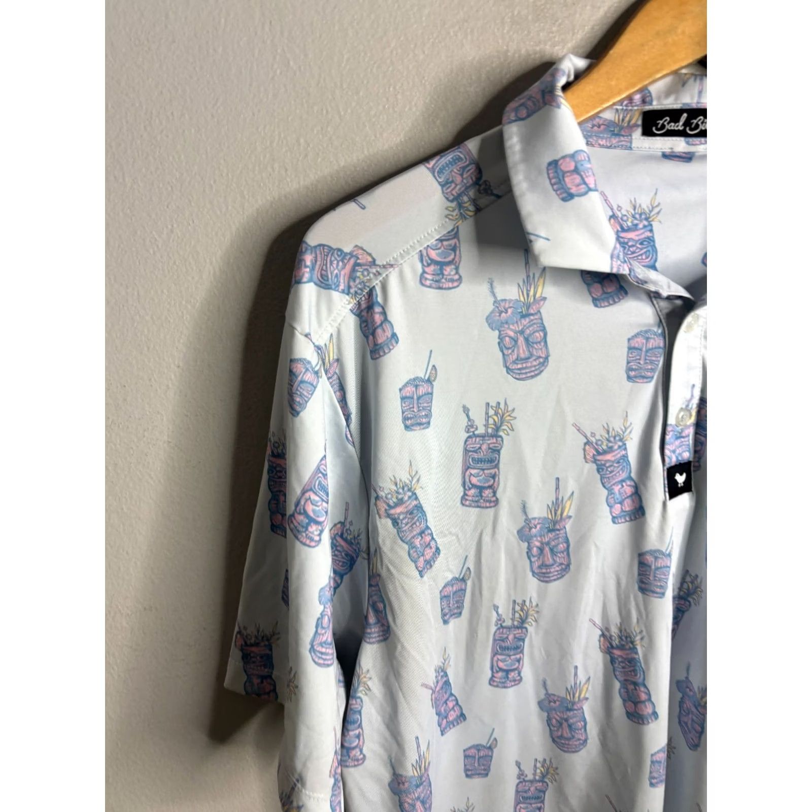 Vintage Bad Birdie Polo Shirt Mens Large Floral Tropical Golf Casual Size US L / EU 52-54 / 3 - 2 Thumbnail