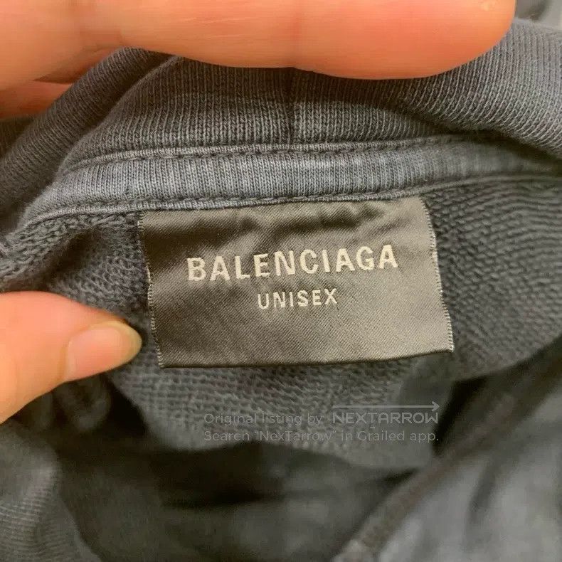 Balenciaga Balenciaga Black Water-Washed Destroyed Tape Hoodie Sweats Size US L / EU 52-54 / 3 - 6 Thumbnail
