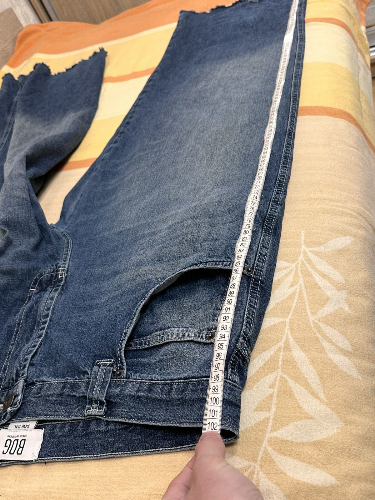Bdg 🔥 BDG Rare Distressed Wide Baggy Denim Jeans Pants Y2K Blue Size US 34 / EU 50 - 9 Thumbnail