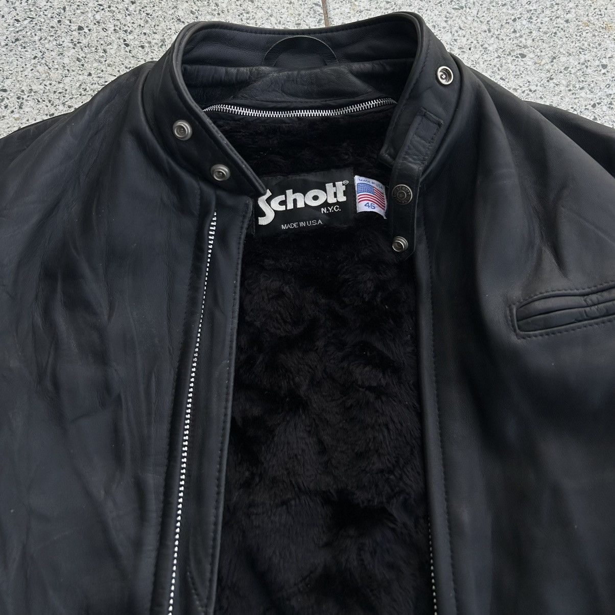 Schott Schott NYC model 141 Classic Racer Leather Motorcycle Jacket Size US L / EU 52-54 / 3 - 2 Thumbnail