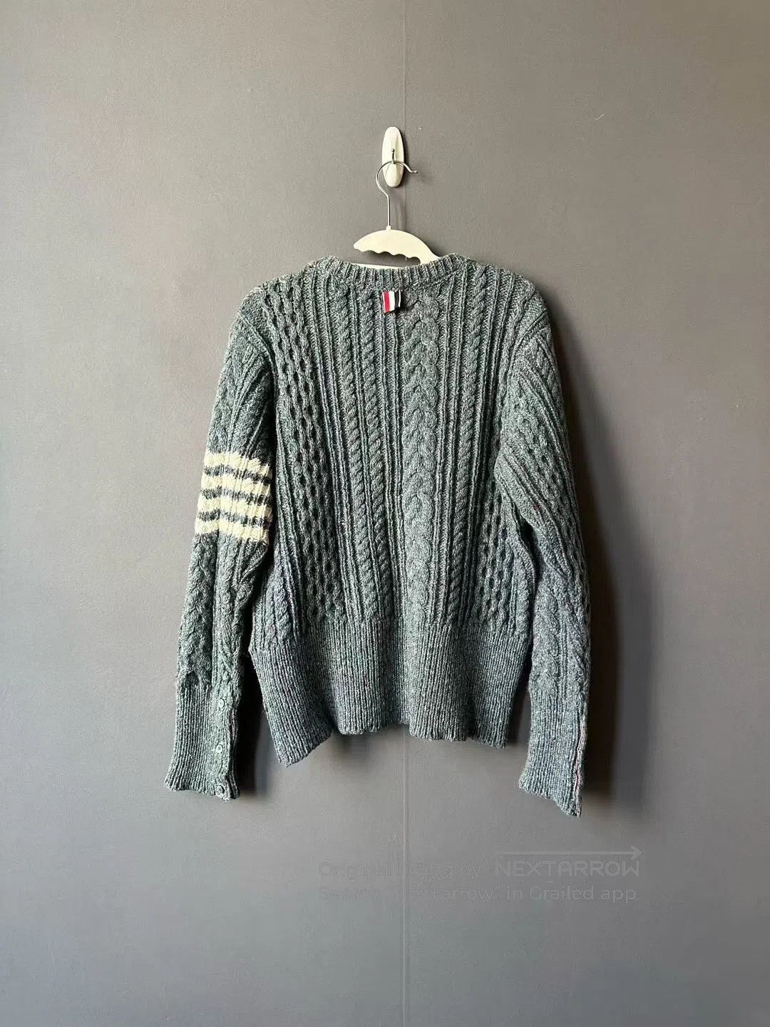 Thom Browne Thom Browne Grey Cable Knit Sweater| Size US L / EU 52-54 / 3 - 2 Thumbnail
