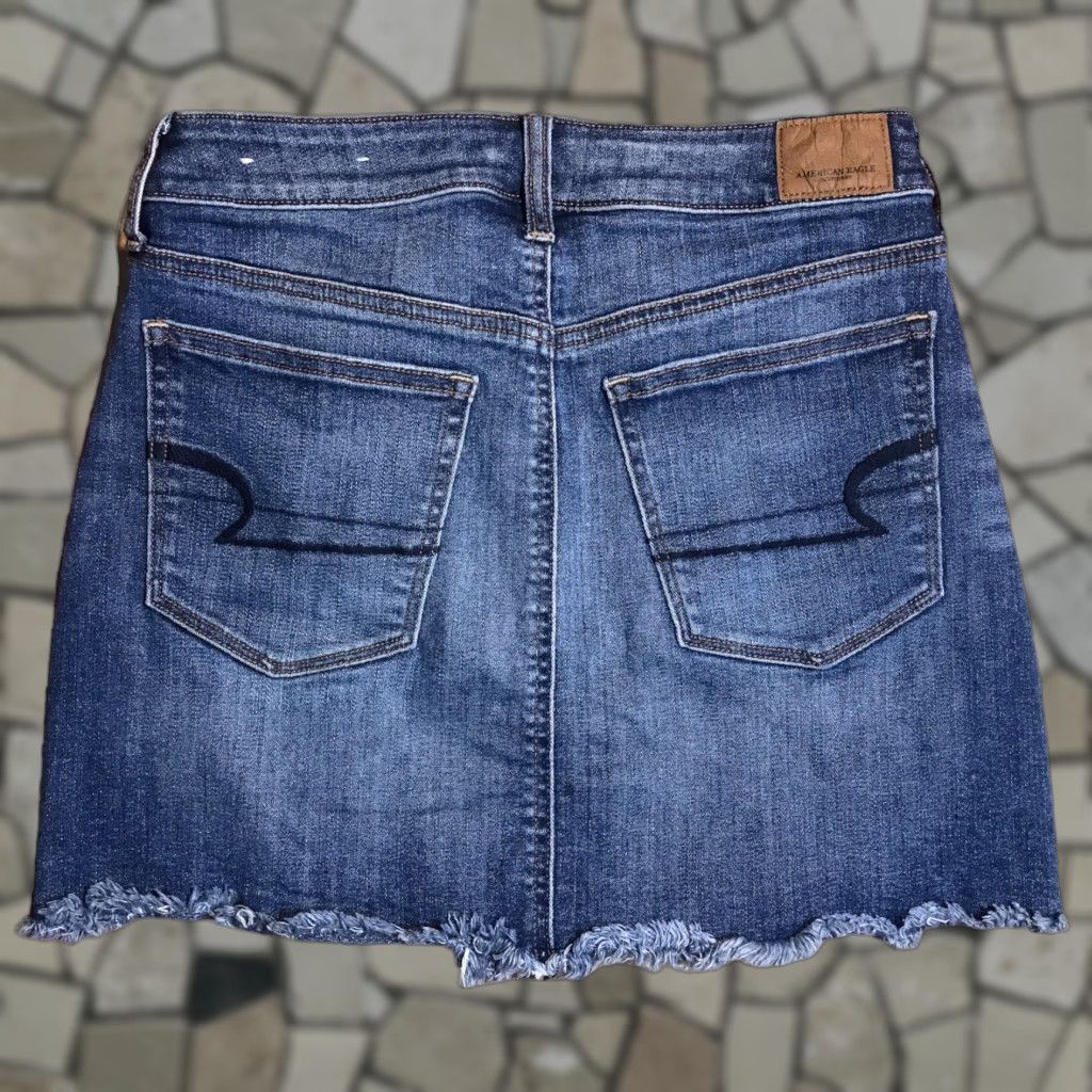 American Eagle Outfitters American Eagle Outfitters Denim Skirt Womens Short Mini Bohemian Festival Stretch Blue 4 Size 27" / US 4 / IT 40 - 1 Thumbnail