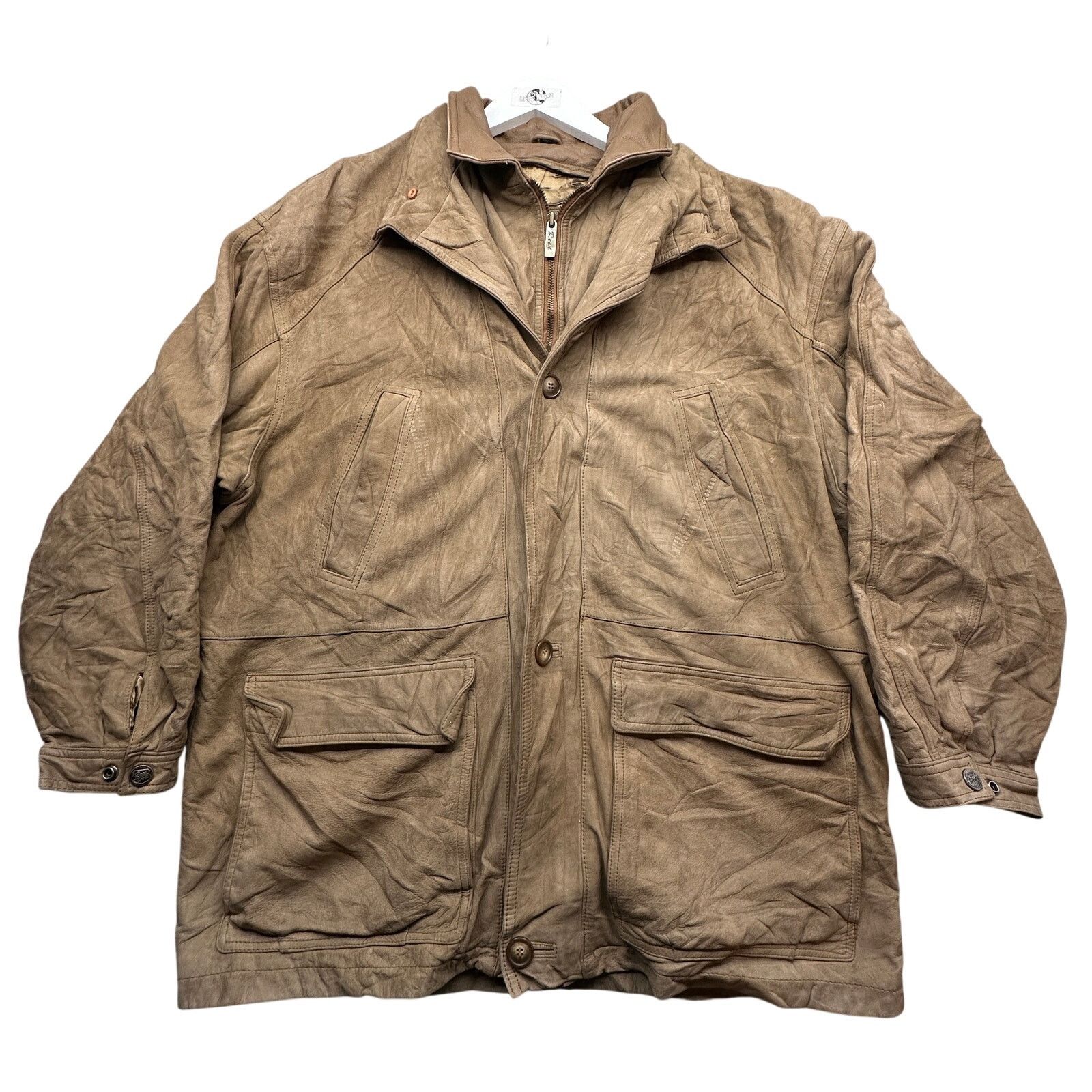 Reed Vintage Reed Leather Barn Chore Coat Jacket XL Khaki Butter Size US XL / EU 56 / 4 - 1 Thumbnail