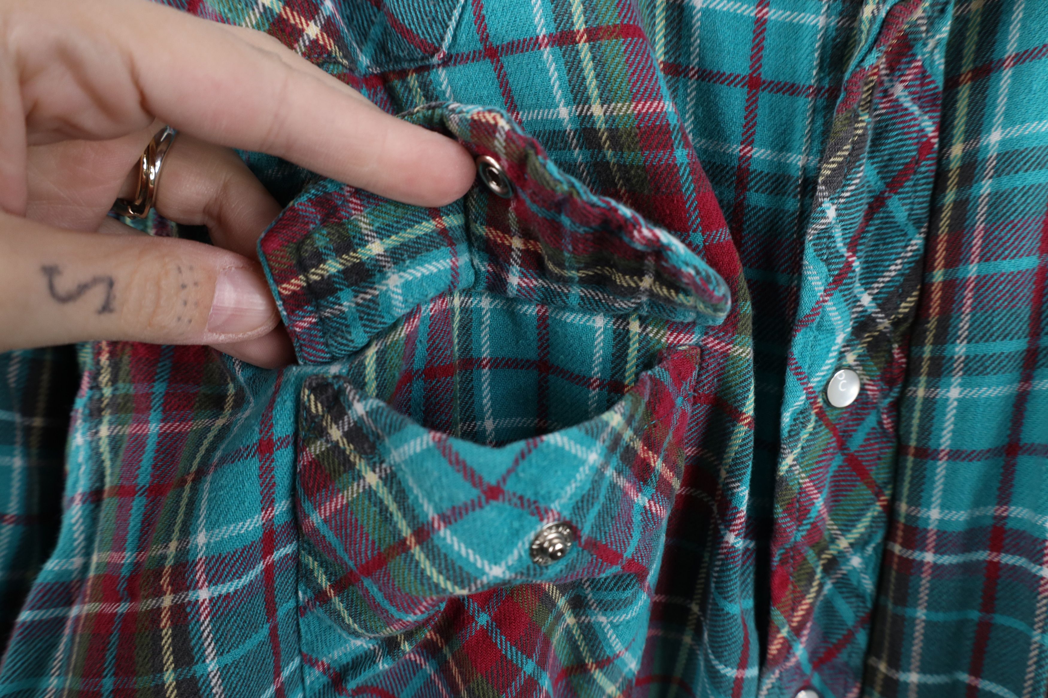 Wrangler Vintage 90s Wrangler Rainbow Plaid Flannel Snap Button Shirt Size US XL / EU 56 / 4 - 5 Thumbnail