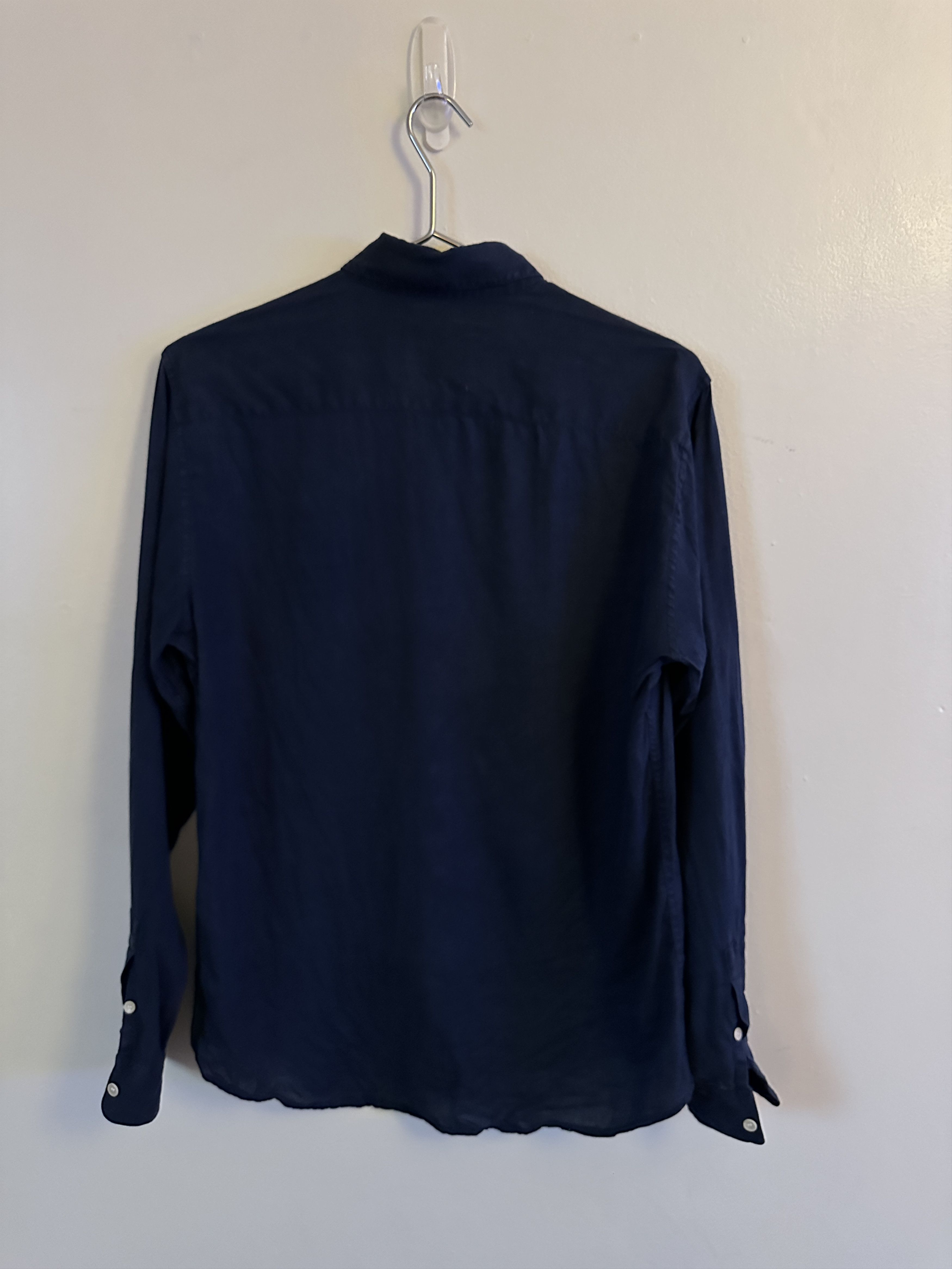Sandro Sandro Navy Linen Shirt Size US S / EU 44-46 / 1 - 2 Thumbnail