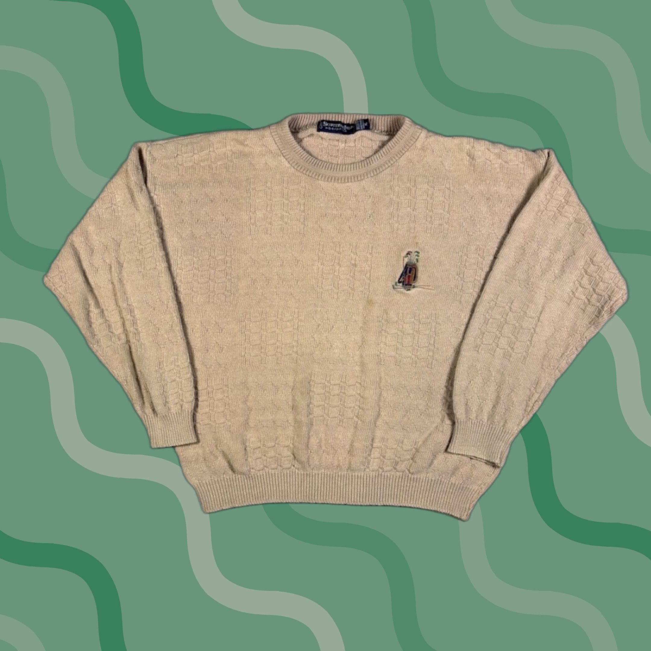 Vintage VINTAGE Golf Embroidered Brown Pullover Knit Sweater Mens XL Size US XL / EU 56 / 4 - 1 Thumbnail