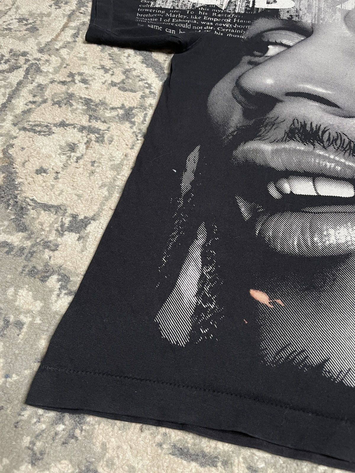 Band Tees × Vintage Vintage Black T-Shirt Tee Fullprint Bob Marley Reggae Size US M / EU 48-50 / 2 - 2 Thumbnail