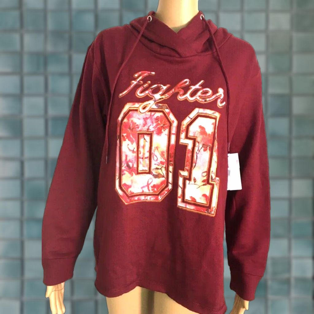 Olive Live Breathe Fight Hoodie Womens S Red Pink Floral Cancer Awareness Size S / US 4 / IT 40 - 1 Thumbnail