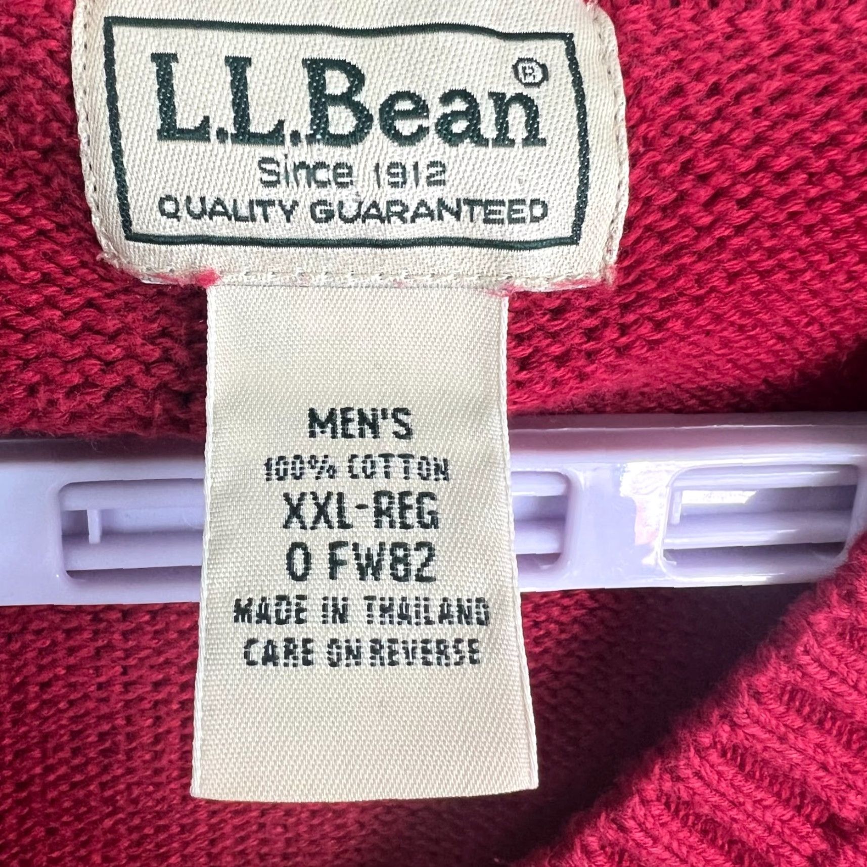 Vintage L.L. Bean Mens 2XL Red V Neck Cotton Pull Over Sweater Size Size US XXL / EU 58 / 5 - 4 Thumbnail