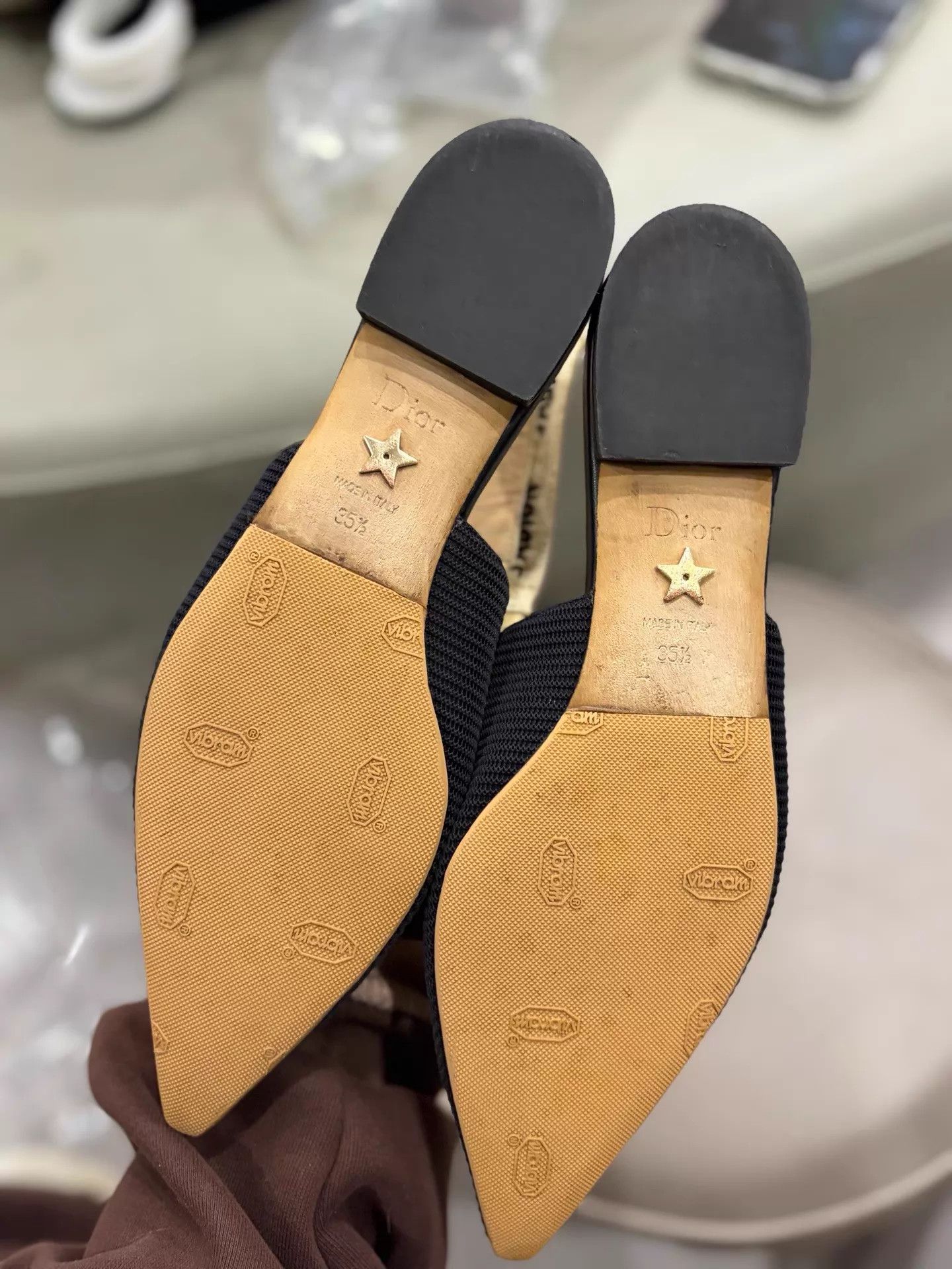 Dior Dior Black Fabric Bow Pointed Toe Sandal Near New Size 35.5 Size US 5 / IT 35 - 4 Thumbnail