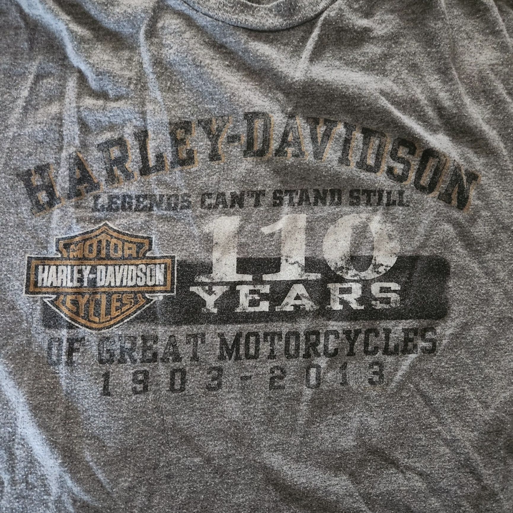 Harley Davidson Harley-Davidson T-Shirt Tecumseh Michigan Men's XL Athletic Fit Double Sided Gray Cotton Crew Neck Short Sleeve Shirt Size XL Mens Size US XL / EU 56 / 4 - 2 Thumbnail