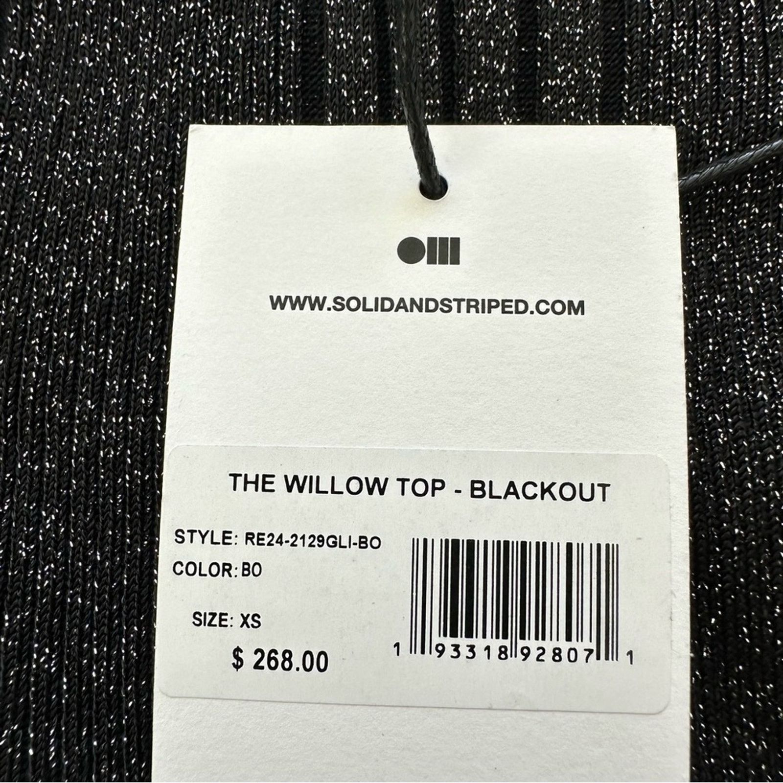 NWT!!! Solid and striped shimmer top size XS Retail 268$