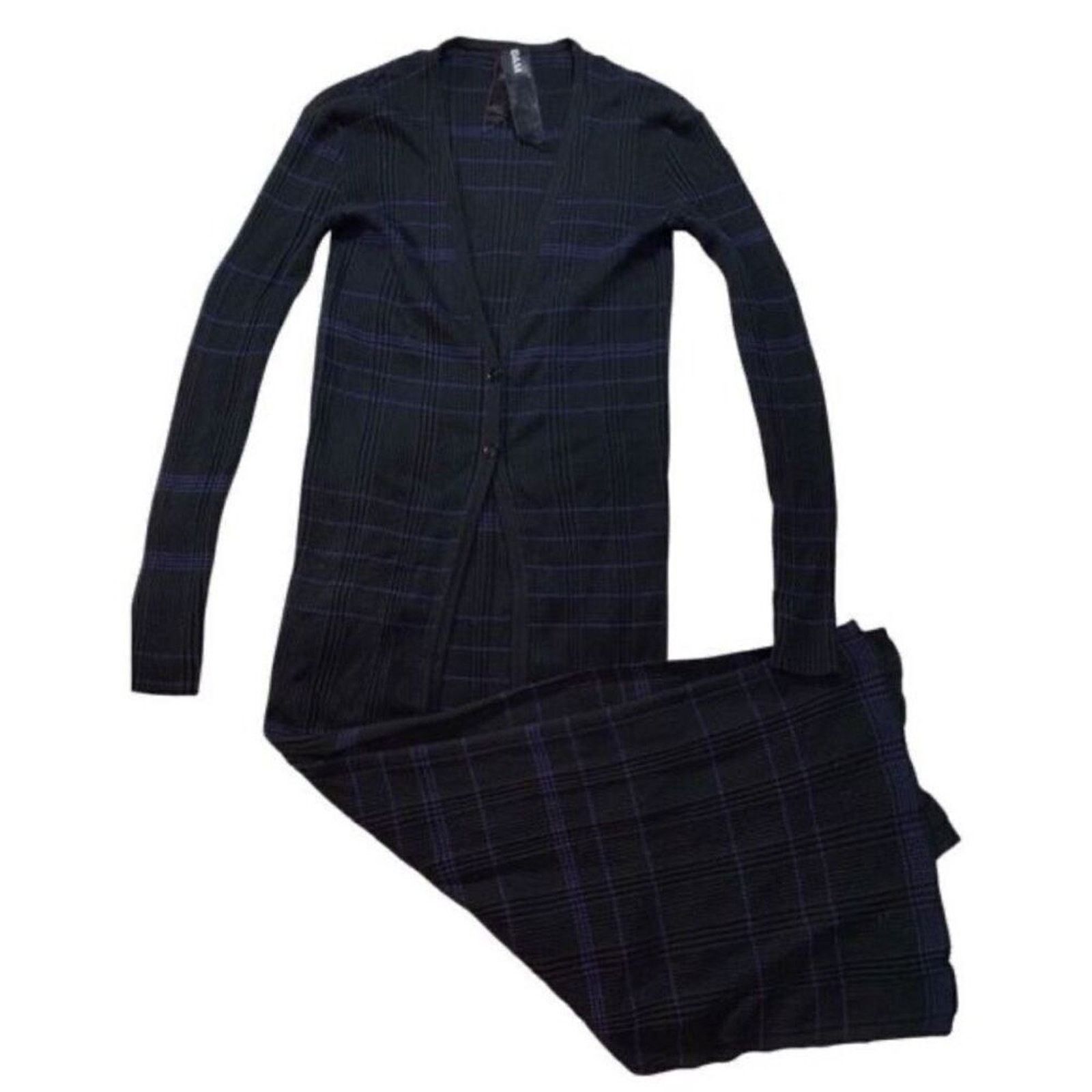 NAADAM Naadam Silk & Cashmere Duster Cardigan - Black/Purple Stripe Size XS / US 0-2 / IT 36-38 - 1 Thumbnail