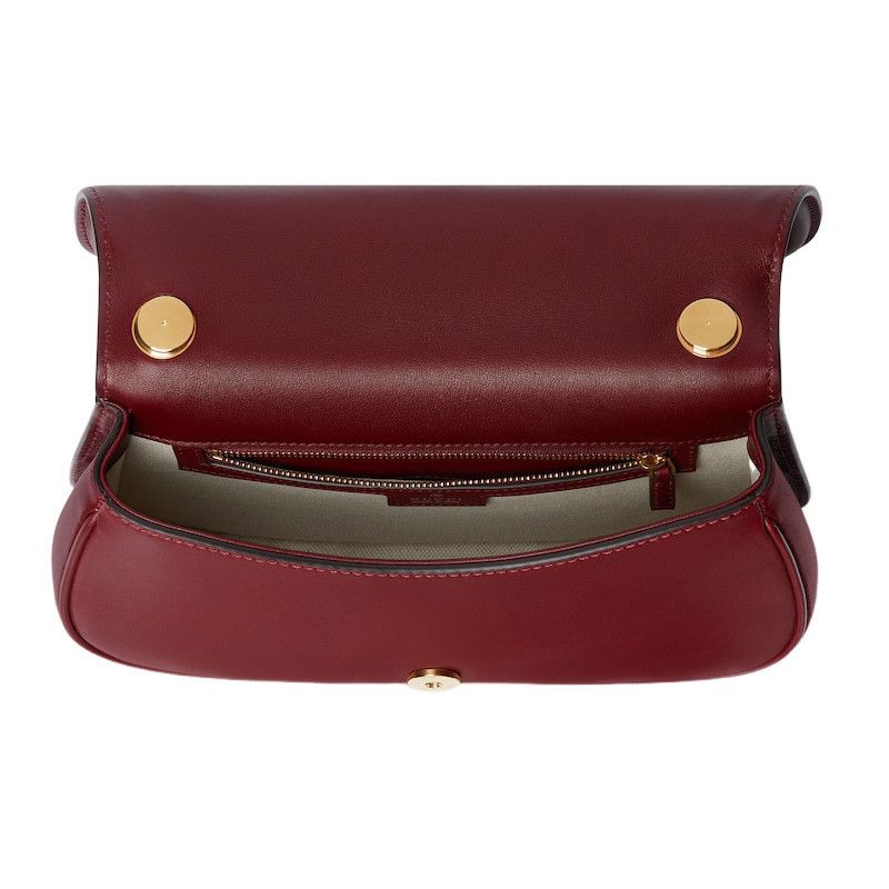 GUCCI Blondie Medium $3900 Rosso Ancora Leather Top Handle B