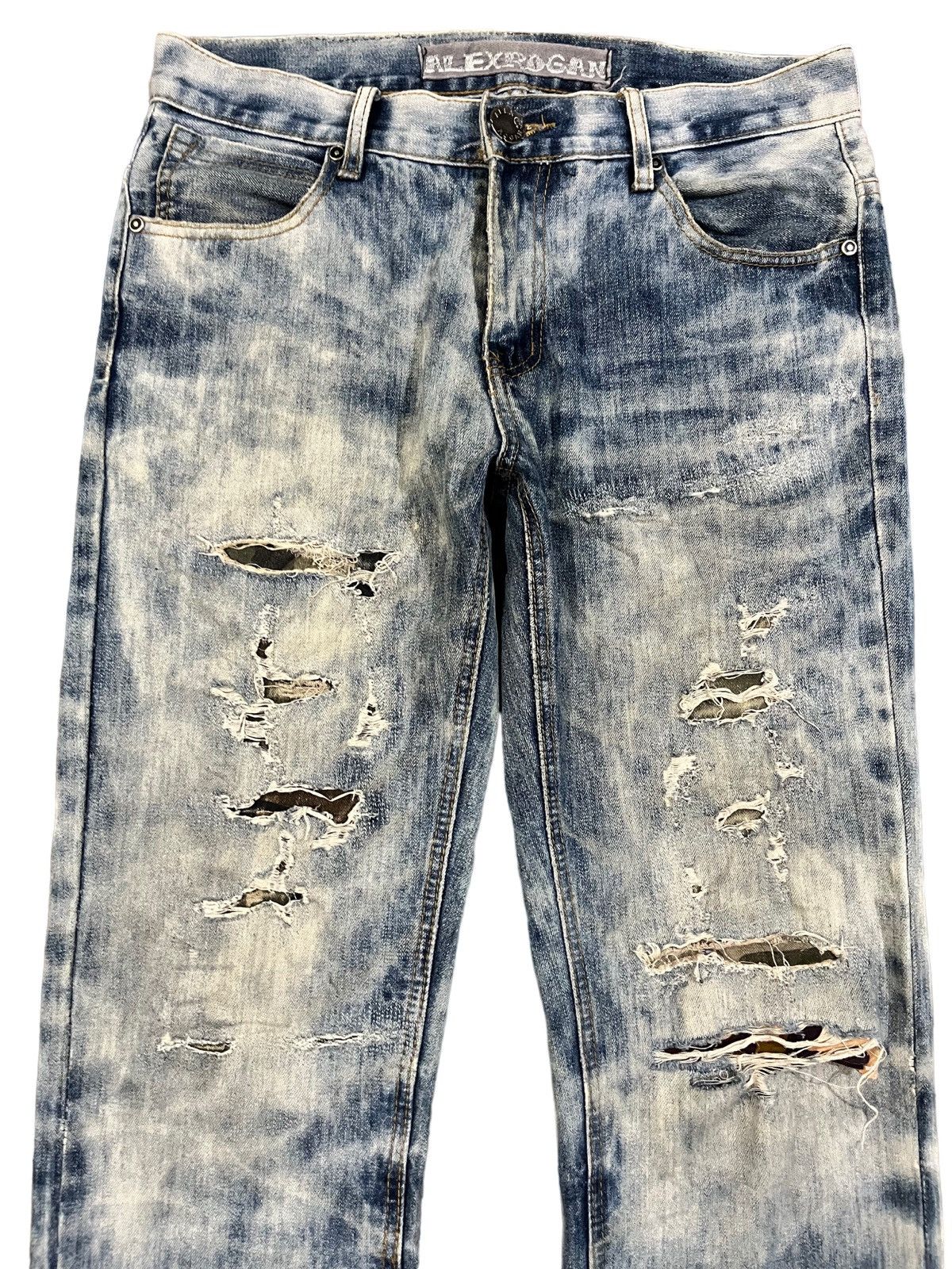 If Six Was Nine × Yasuyuki Ishii Vintage Alex Rogan Acid Wash Ripped Distressed Denim Size US 34 / EU 50 - 2 Thumbnail