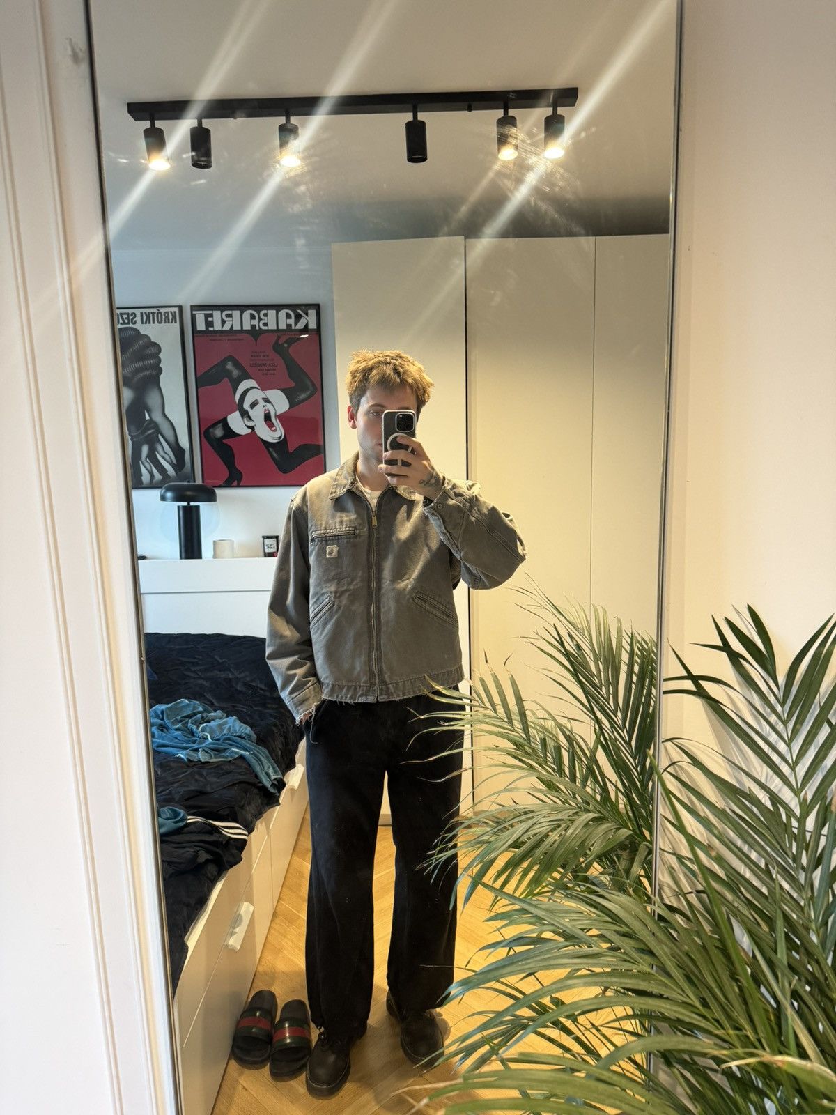 Carhartt RARE Vintage 90s Carhartt Detroit Jacket Grey Brown Faded Size US L / EU 52-54 / 3 - 4 Thumbnail