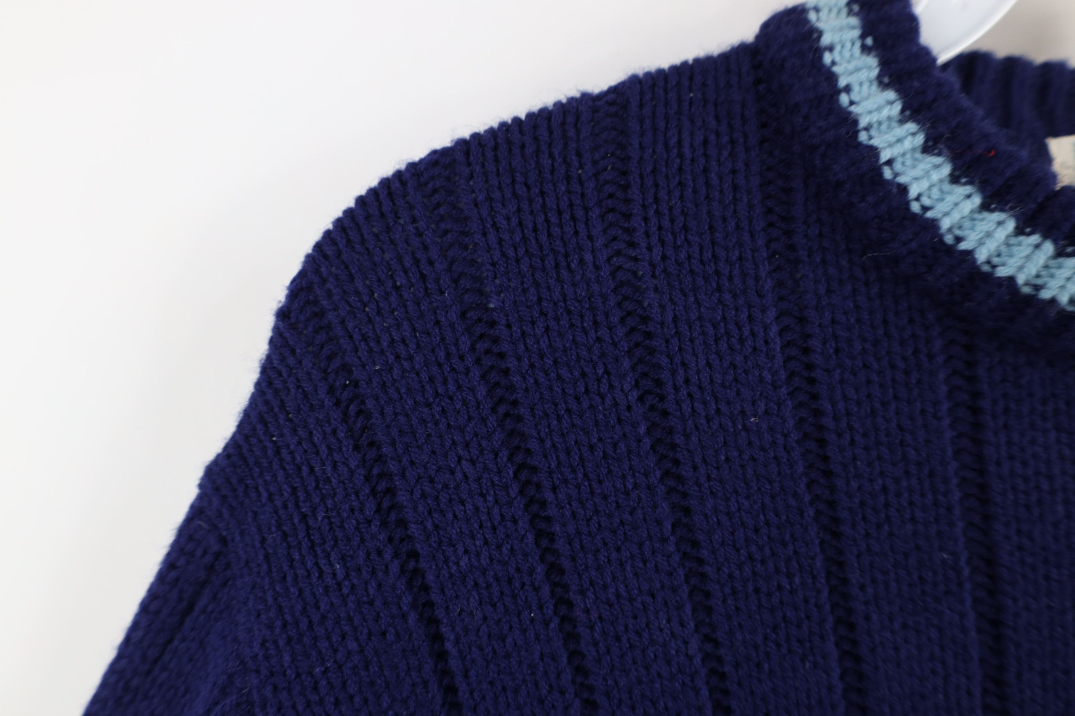 Vintage Vintage 70s Streetwear Block Ribbed Knit Crewneck Sweater Size XL / US 12-14 / IT 48-50 - 8 Thumbnail