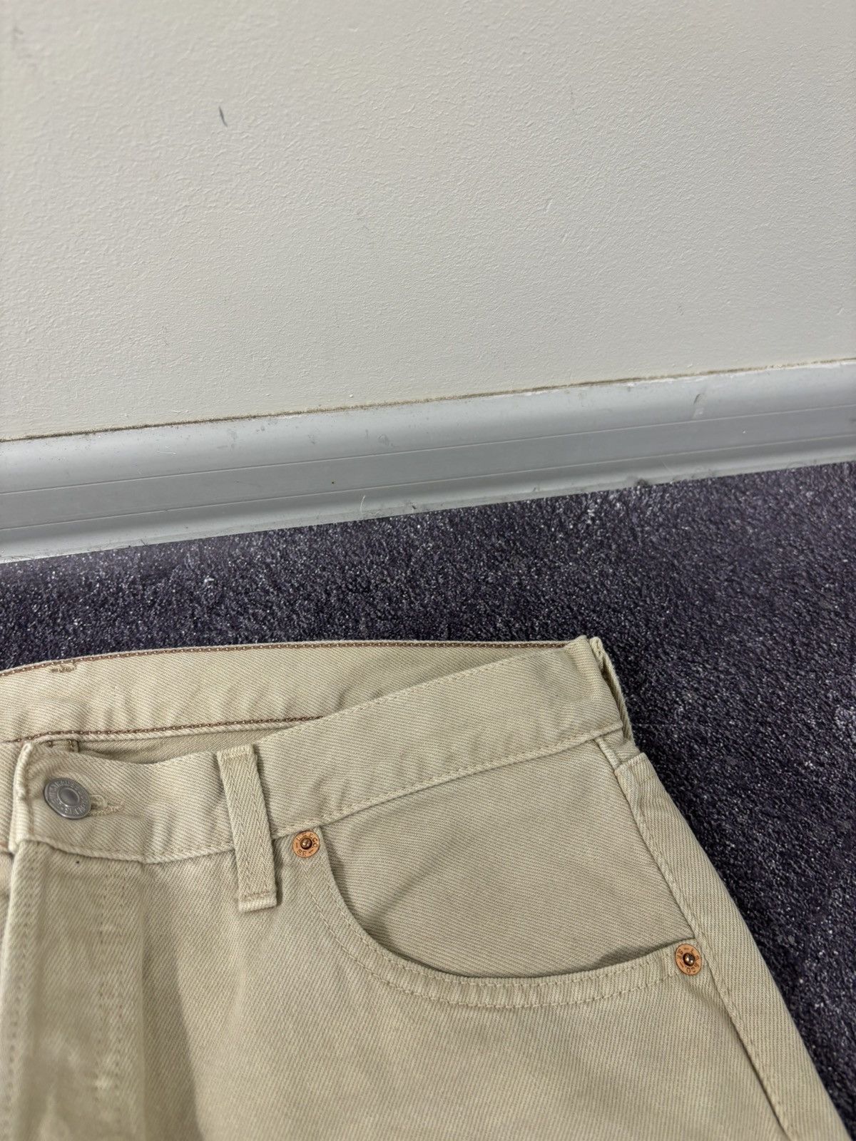 Levi's Vintage 90s Levi’s 501 Cream Custom Snake Hype Denim Jeans Size US 36 / EU 52 - 18 Thumbnail