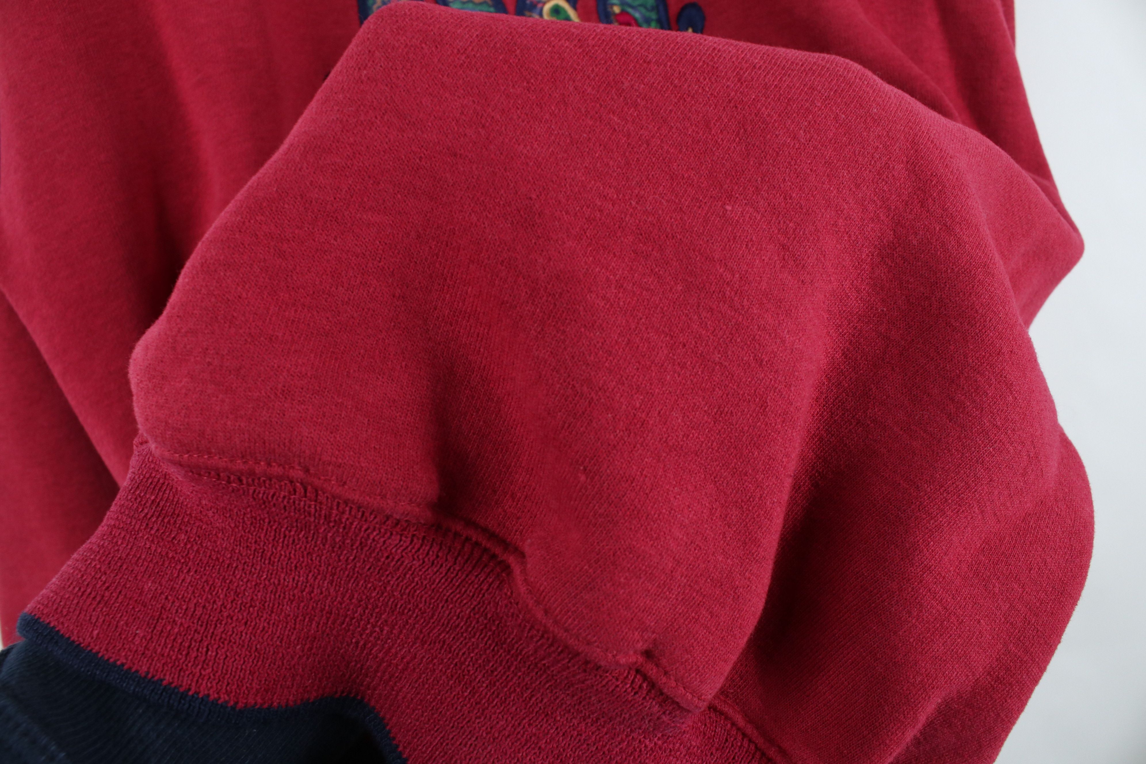 Disney × Vintage Vintage 90s Disney Paisley Mickey Mouse Sweatshirt Red Size L / US 10 / IT 46 - 8 Thumbnail