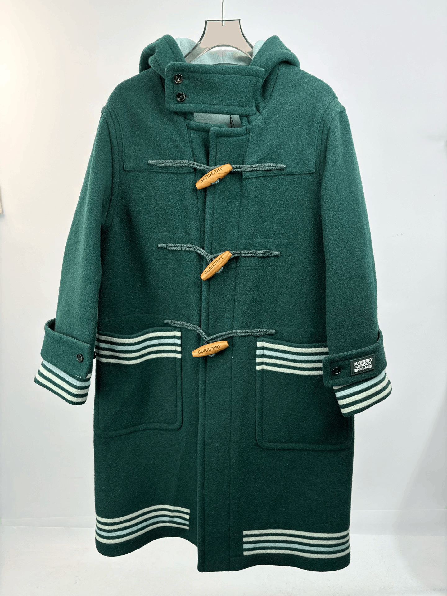 Burberry Burberry New Striped Toggle Coat Size US L / EU 52-54 / 3 - 1 Thumbnail