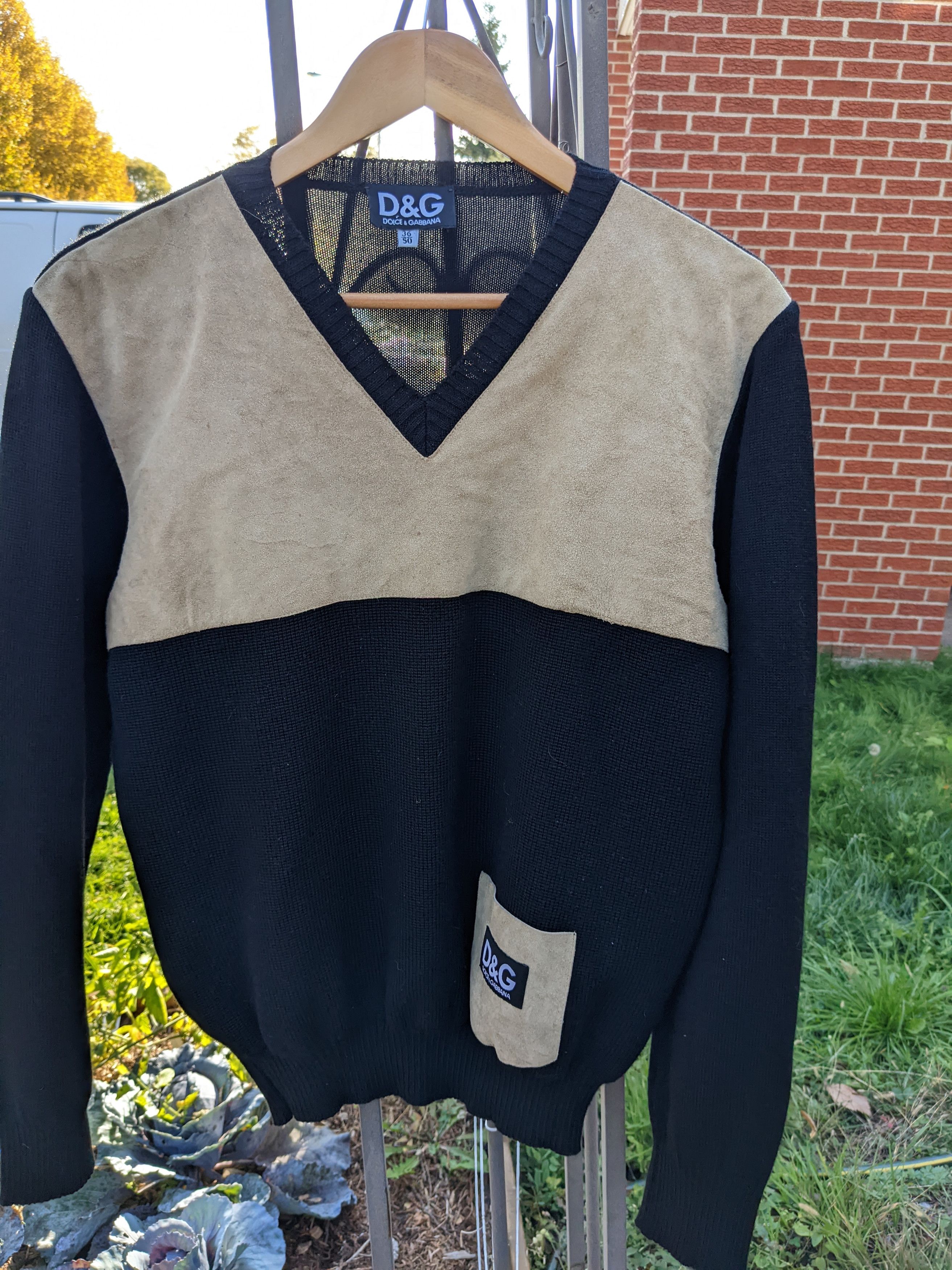 Dolce & Gabbana D&G suede knit sweater Size US S / EU 44-46 / 1 - 1 Thumbnail